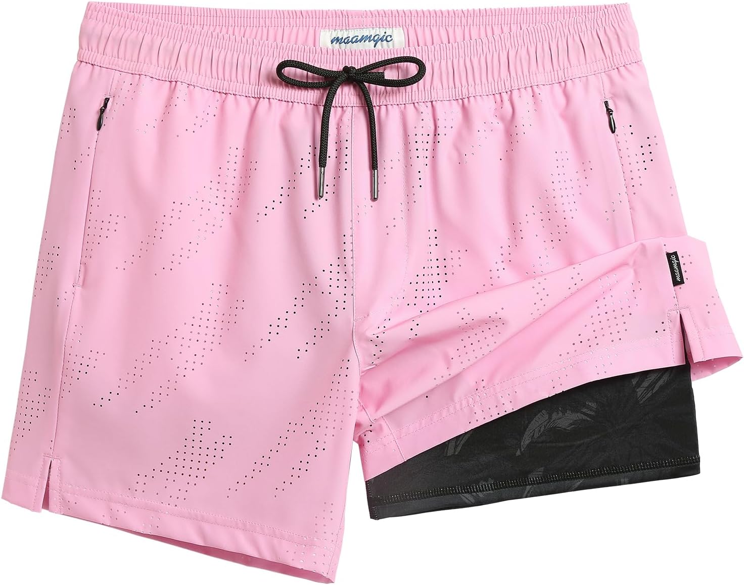 Herren Badehose schnelltrocknend Boardshorts mit Kompressionsfutter Reißverschlusstaschen - Bild 20 von 26