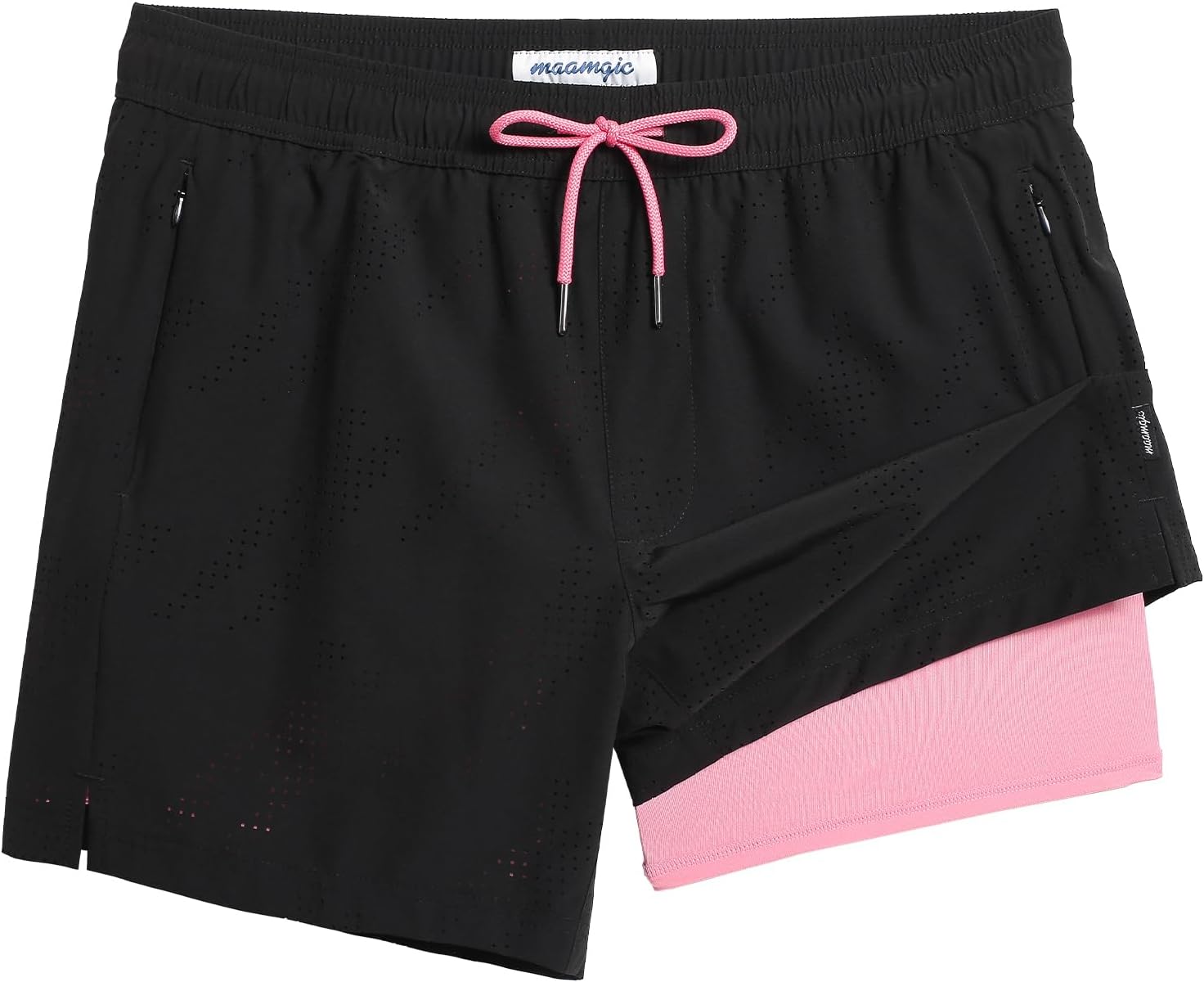 Herren Badehose schnelltrocknend Boardshorts mit Kompressionsfutter Reißverschlusstaschen - Bild 23 von 26