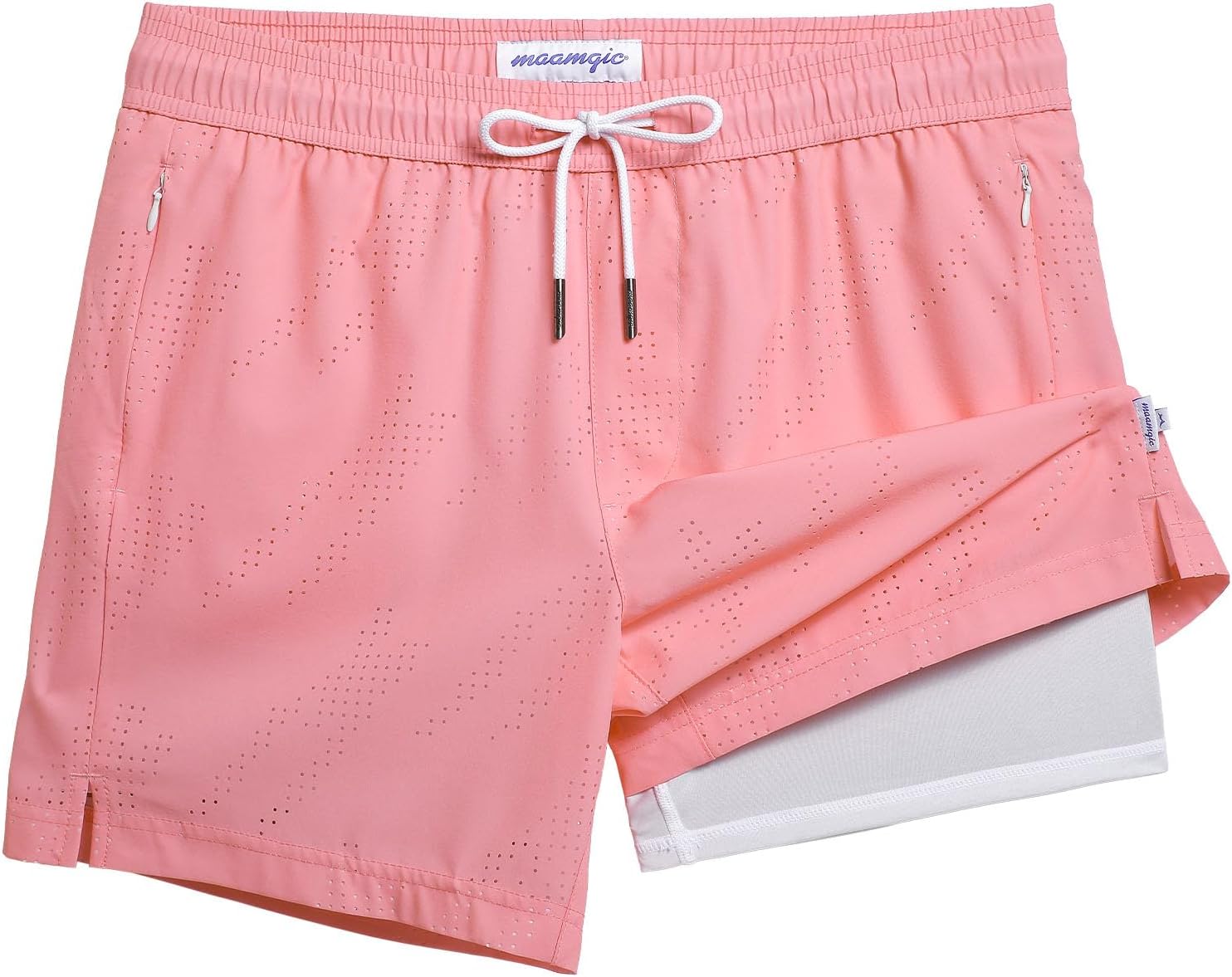 Herren Badehose schnelltrocknend Boardshorts mit Kompressionsfutter Reißverschlusstaschen - Bild 24 von 26