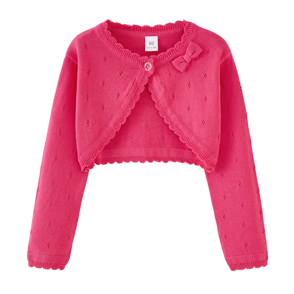 Girls Long Sleeve Knit Bolero Cardigan Shrug Cropped Sweater Jacket for Dresses