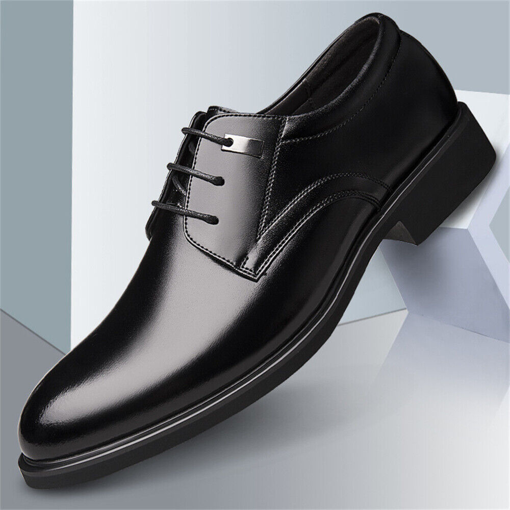 Zapatos Oxford de cuero formales de negocios para hombre Zapatos de vestir para boda Talla con cordones - Imagen 12 de 12