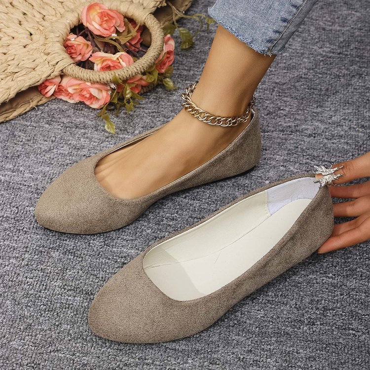 Zapatos planos de ballet informales para mujer mocasines sin cordones punta redonda zapatos de salón - Imagen 23 de 25