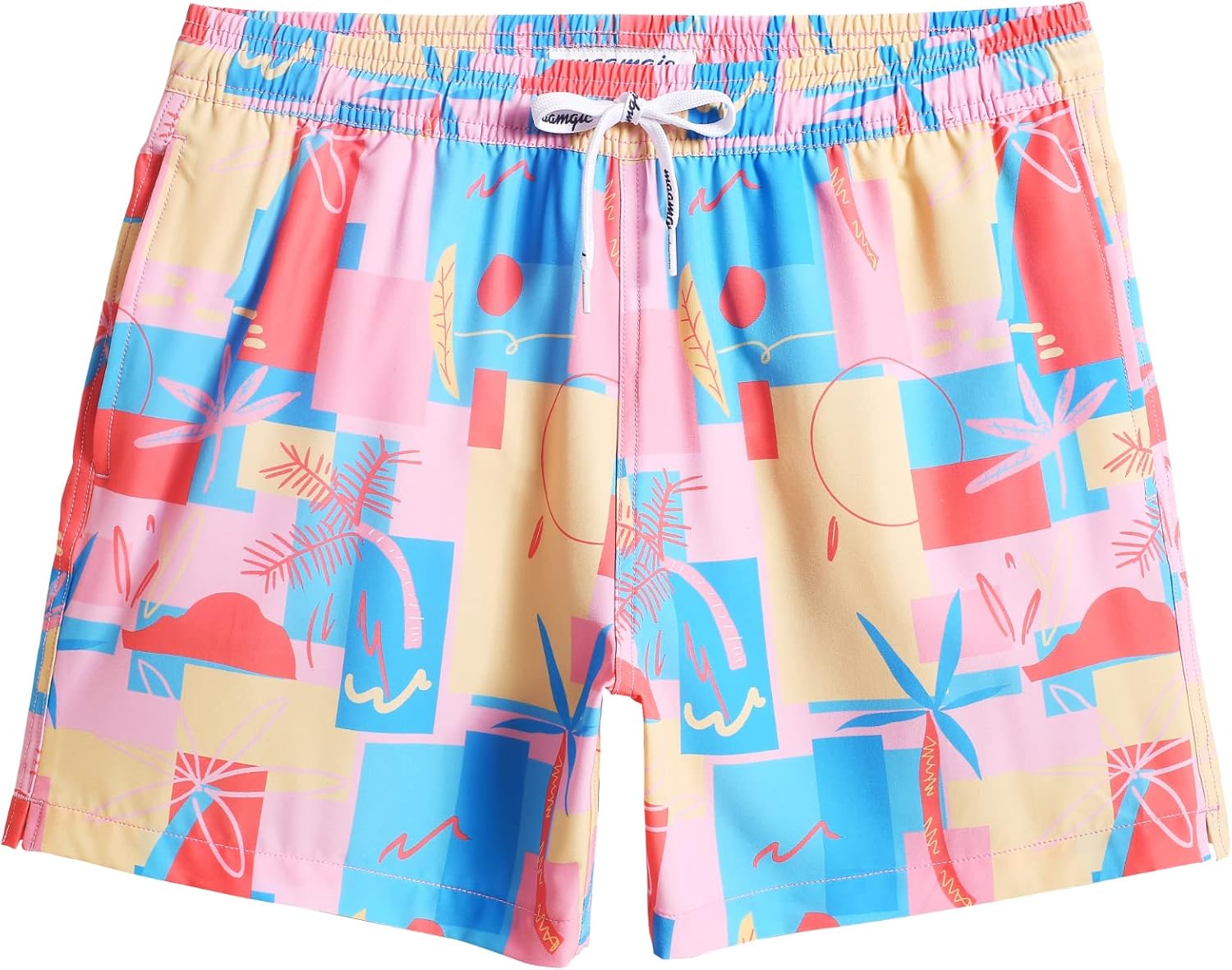 Herren Vintage Badehose 4 Wege Stretch schnelltrocknend Boardshorts mit Netzfutter - Bild 17 von 47