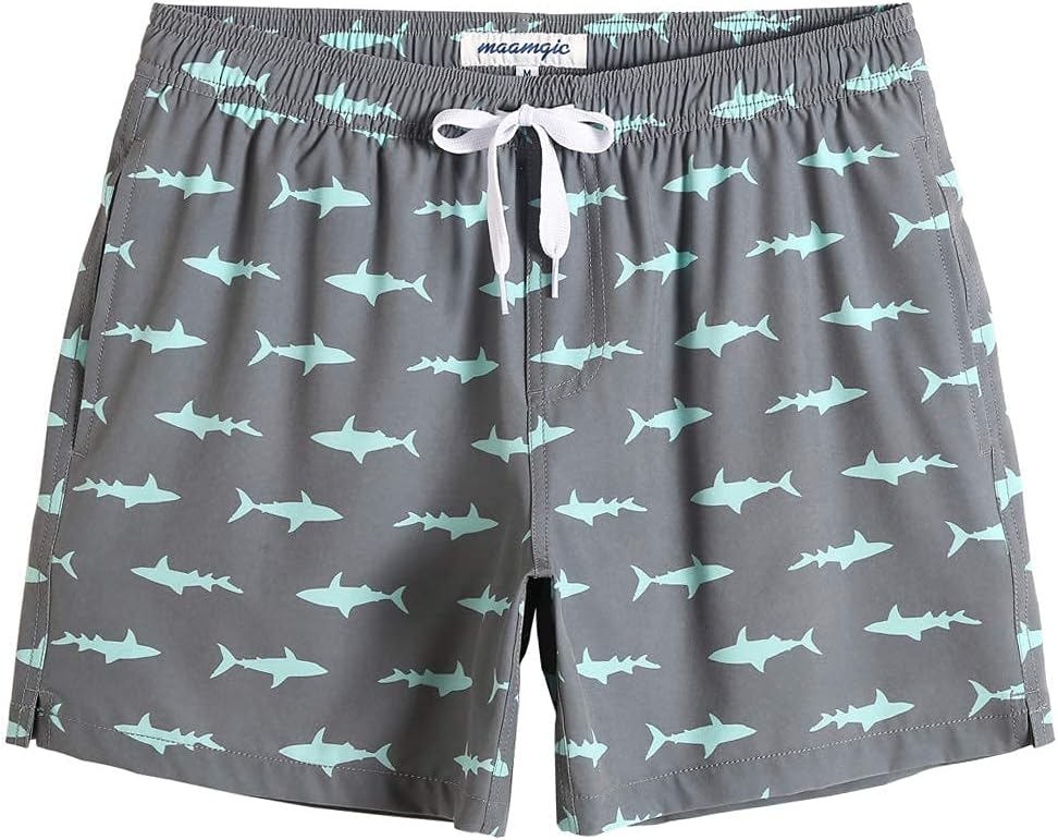Herren Vintage Badehose 4 Wege Stretch schnelltrocknend Boardshorts mit Netzfutter - Bild 23 von 47
