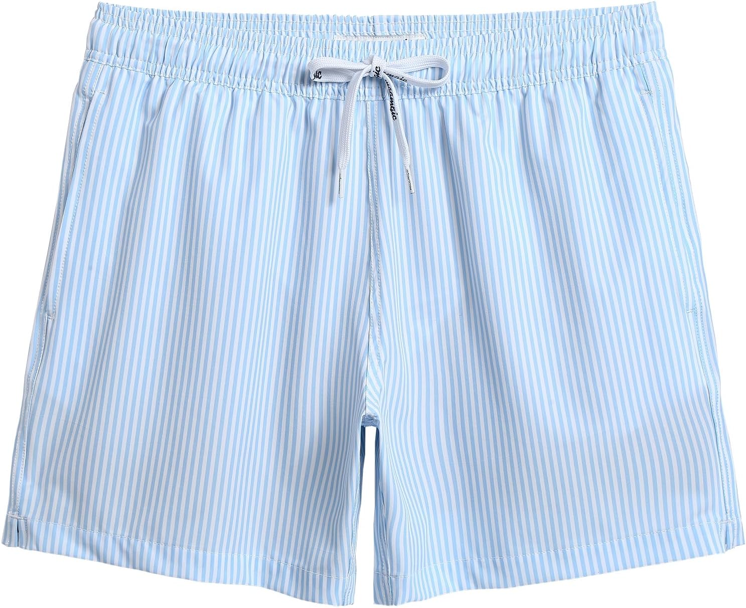 Herren Vintage Badehose 4 Wege Stretch schnelltrocknend Boardshorts mit Netzfutter - Bild 38 von 47