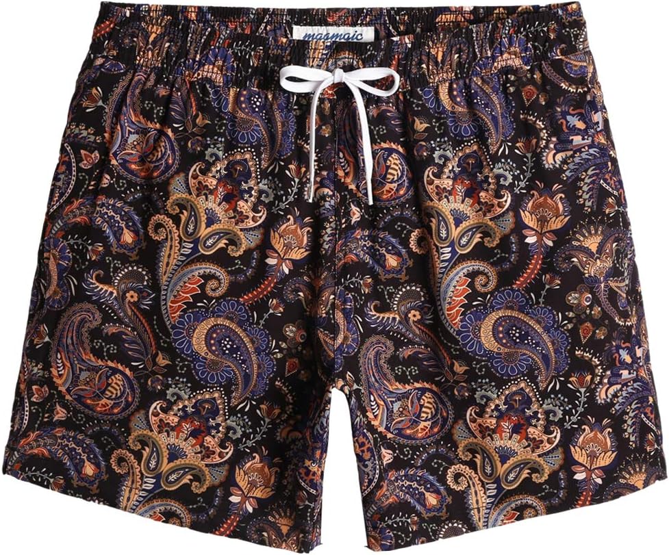 Herren Vintage Badehose 4 Wege Stretch schnelltrocknend Boardshorts mit Netzfutter - Bild 41 von 47