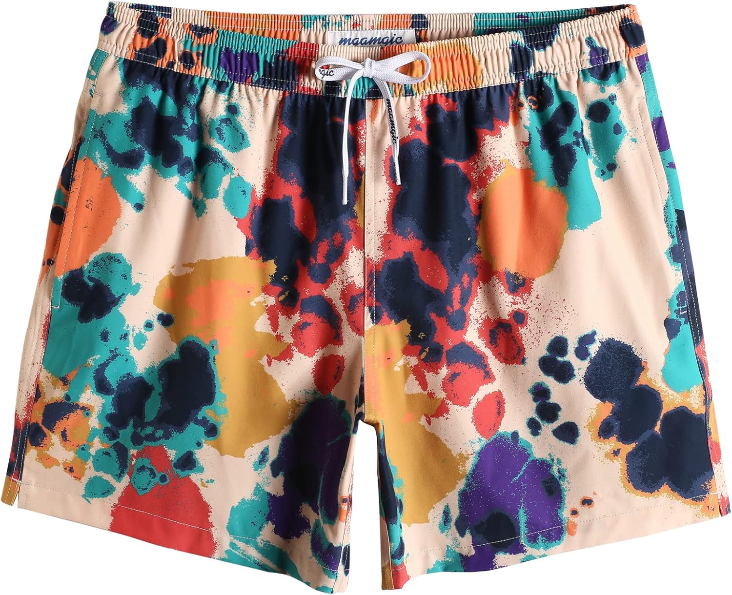 Herren Vintage Badehose 4 Wege Stretch schnelltrocknend Boardshorts mit Netzfutter - Bild 44 von 47