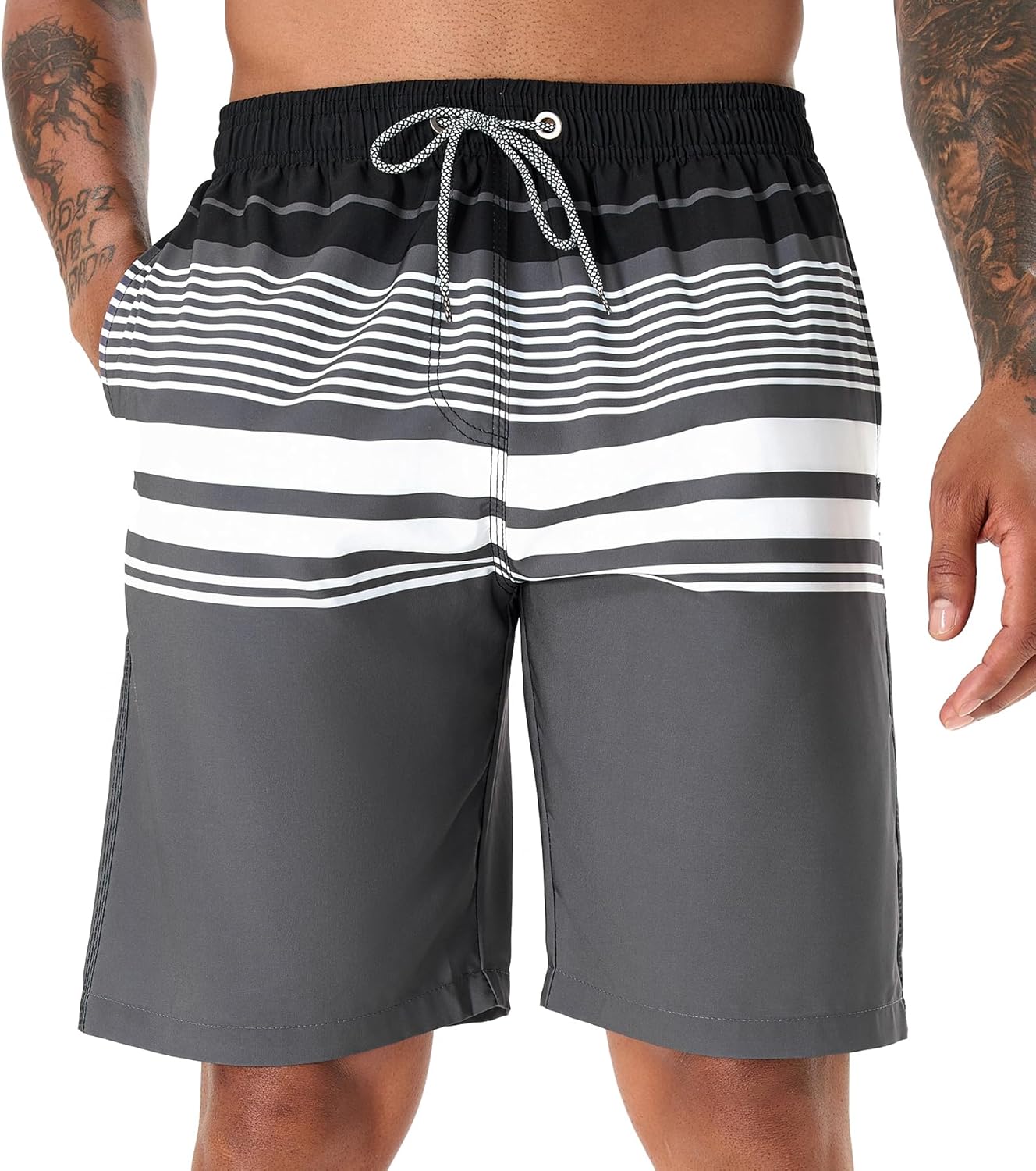 Men's 9" Quick Dry Swim Trunks Beach Bathing Suits with Mesh Liner Board Shorts - Picture 19 of 22