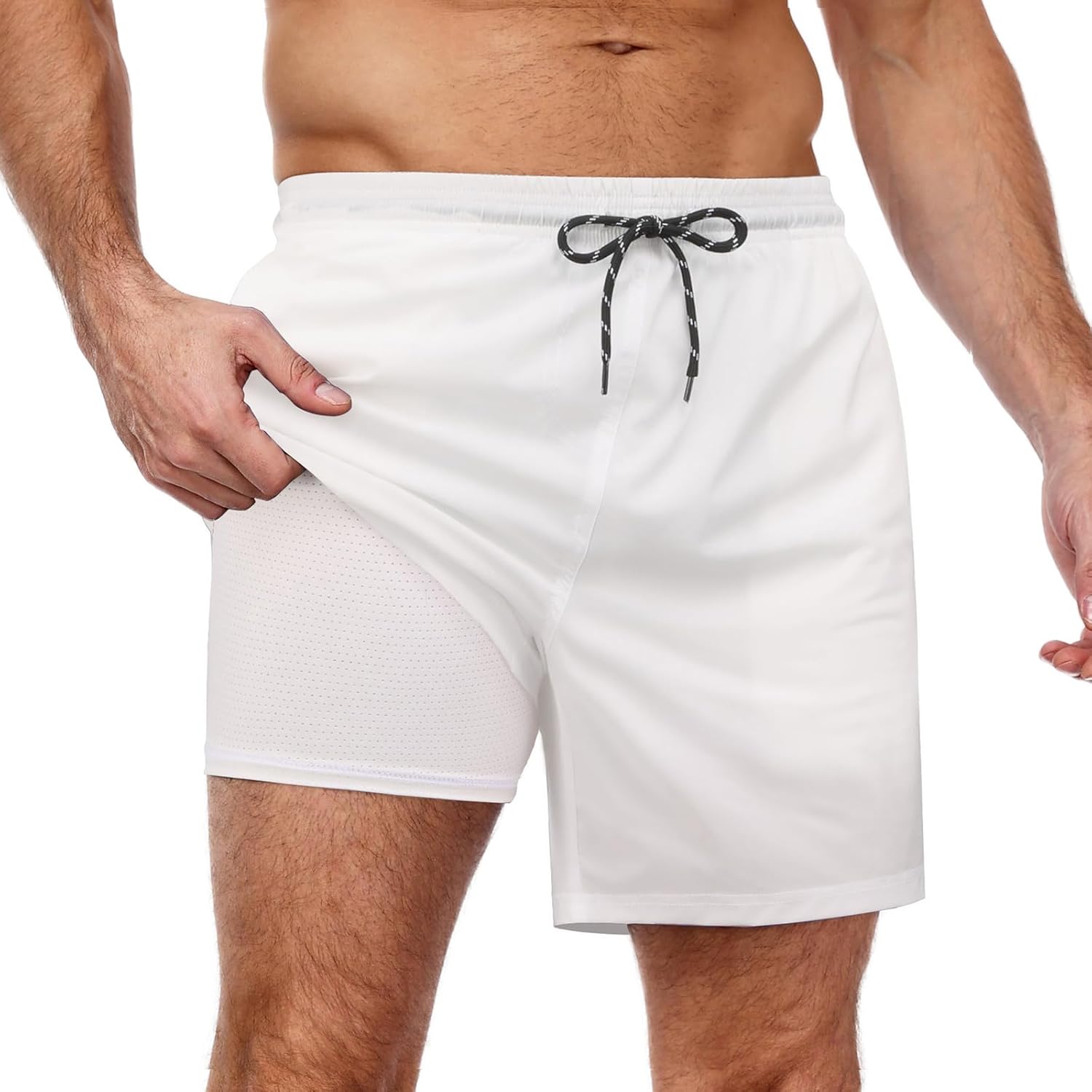 Men's Swim Trunks Quick Dry Bathing Suit with Compression Liner Board Shorts - Picture 22 of 44