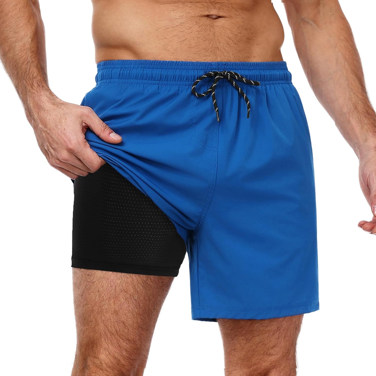 Men's Swim Trunks Quick Dry Bathing Suit with Compression Liner Board Shorts - Picture 27 of 44