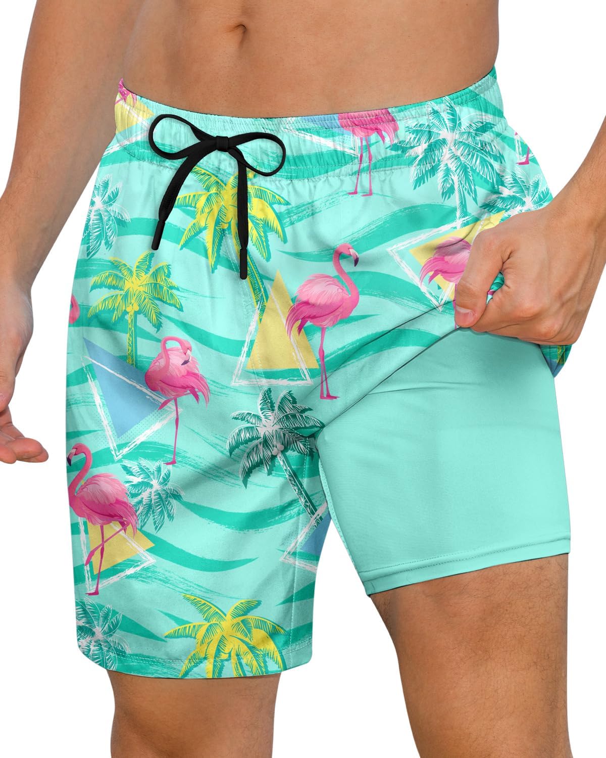Herren Schnelltrocknende Badehose - 7 Inch Badeshorts mit Kompressionsfutter - Bild 32 von 36
