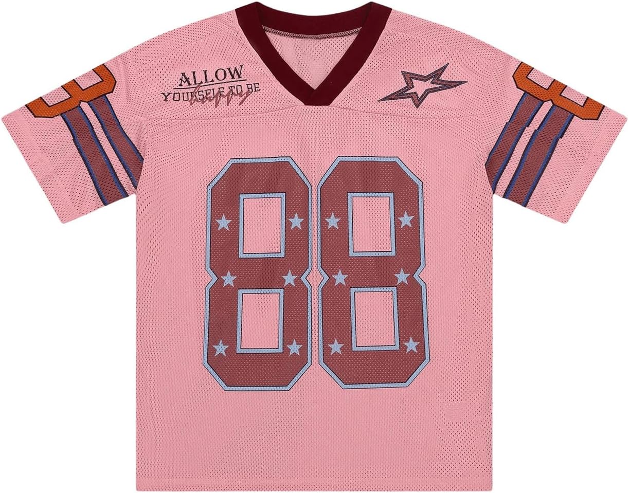 Herren Jersey Y2k Baggy Shirts Grafik T-Shirts Oversize V-Ausschnitt Tshirts Sommer Tops - Bild 26 von 39