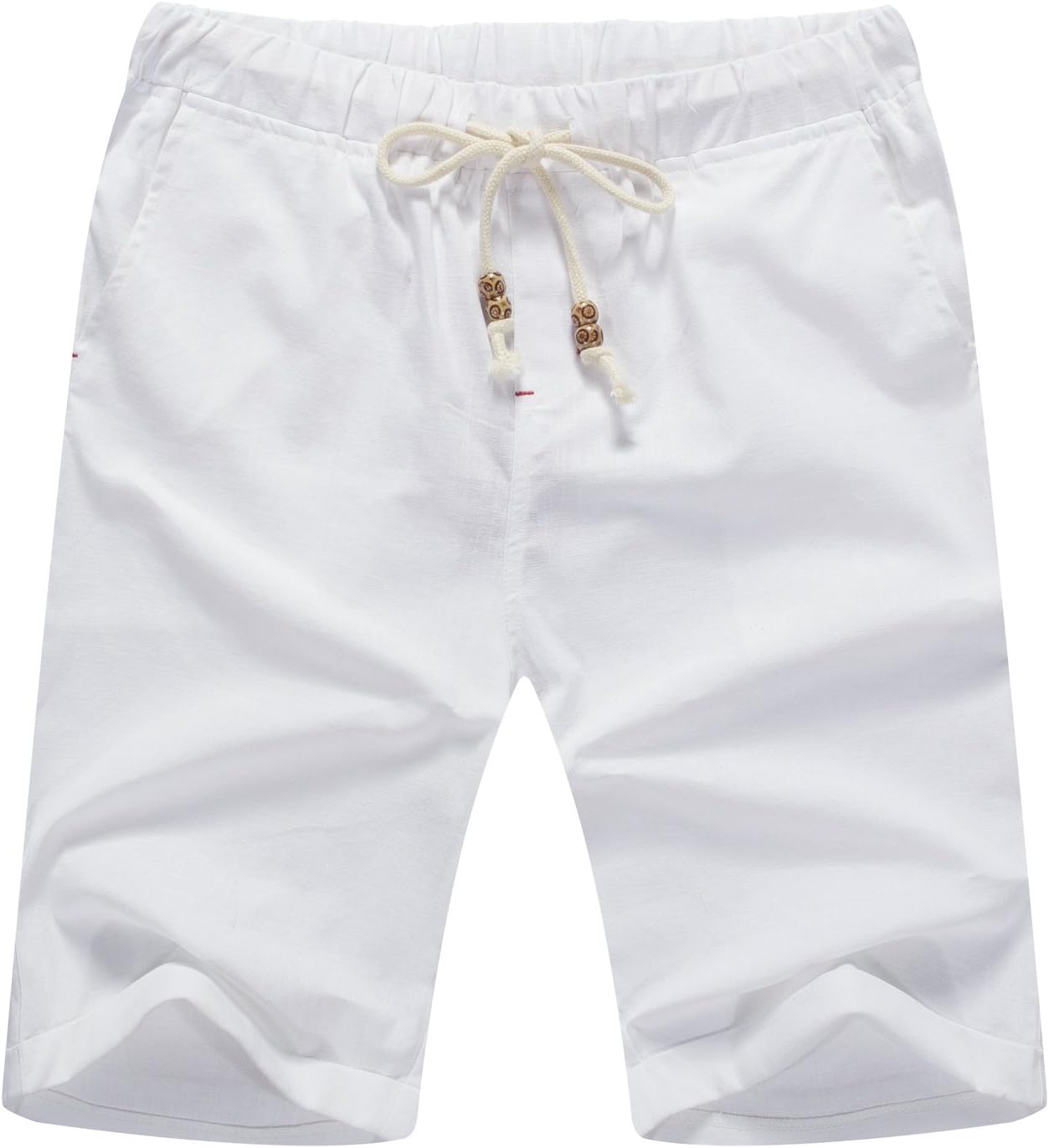Linen Shorts Casual Drawstring Summer Beach Shorts for men, 11" Inseam - Picture 28 of 75