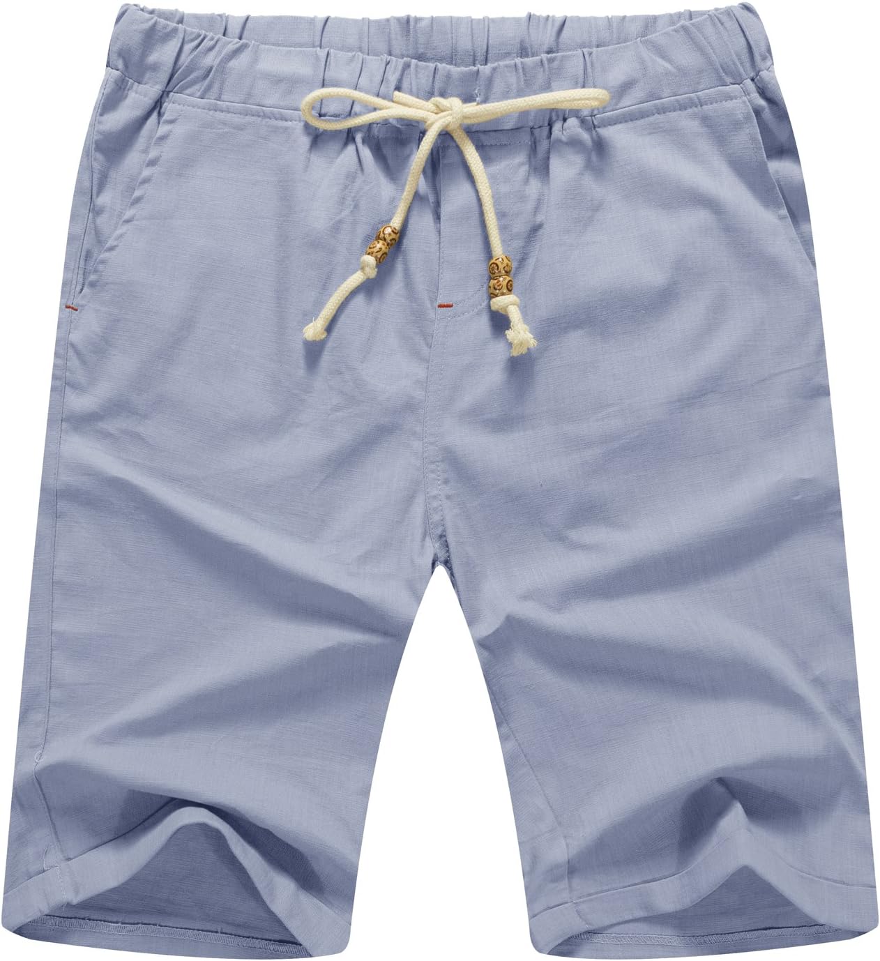 Linen Shorts Casual Drawstring Summer Beach Shorts for men, 11" Inseam - Picture 32 of 75
