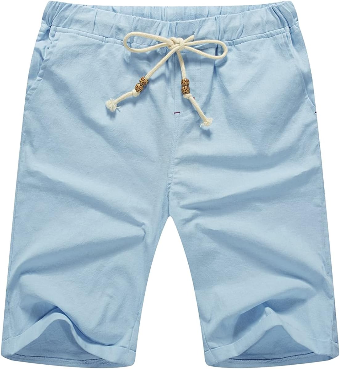 Linen Shorts Casual Drawstring Summer Beach Shorts for men, 11" Inseam - Picture 60 of 75