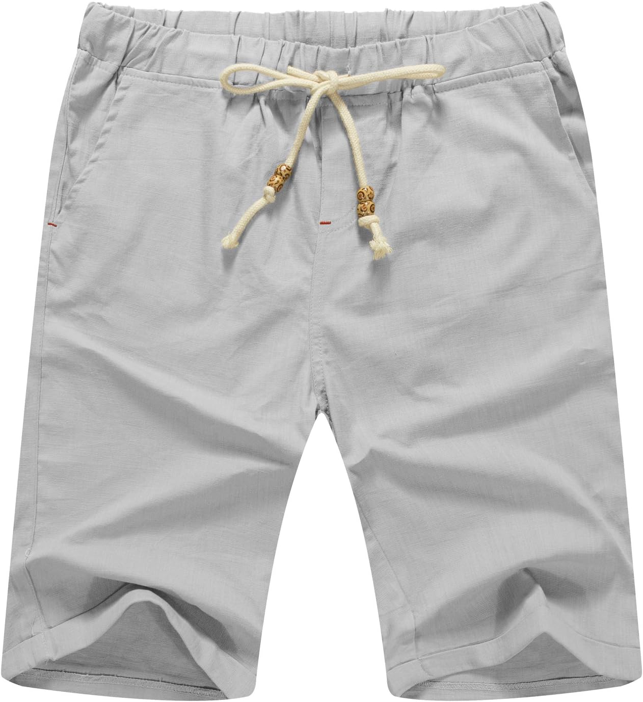 Linen Shorts Casual Drawstring Summer Beach Shorts for men, 11" Inseam - Picture 64 of 75