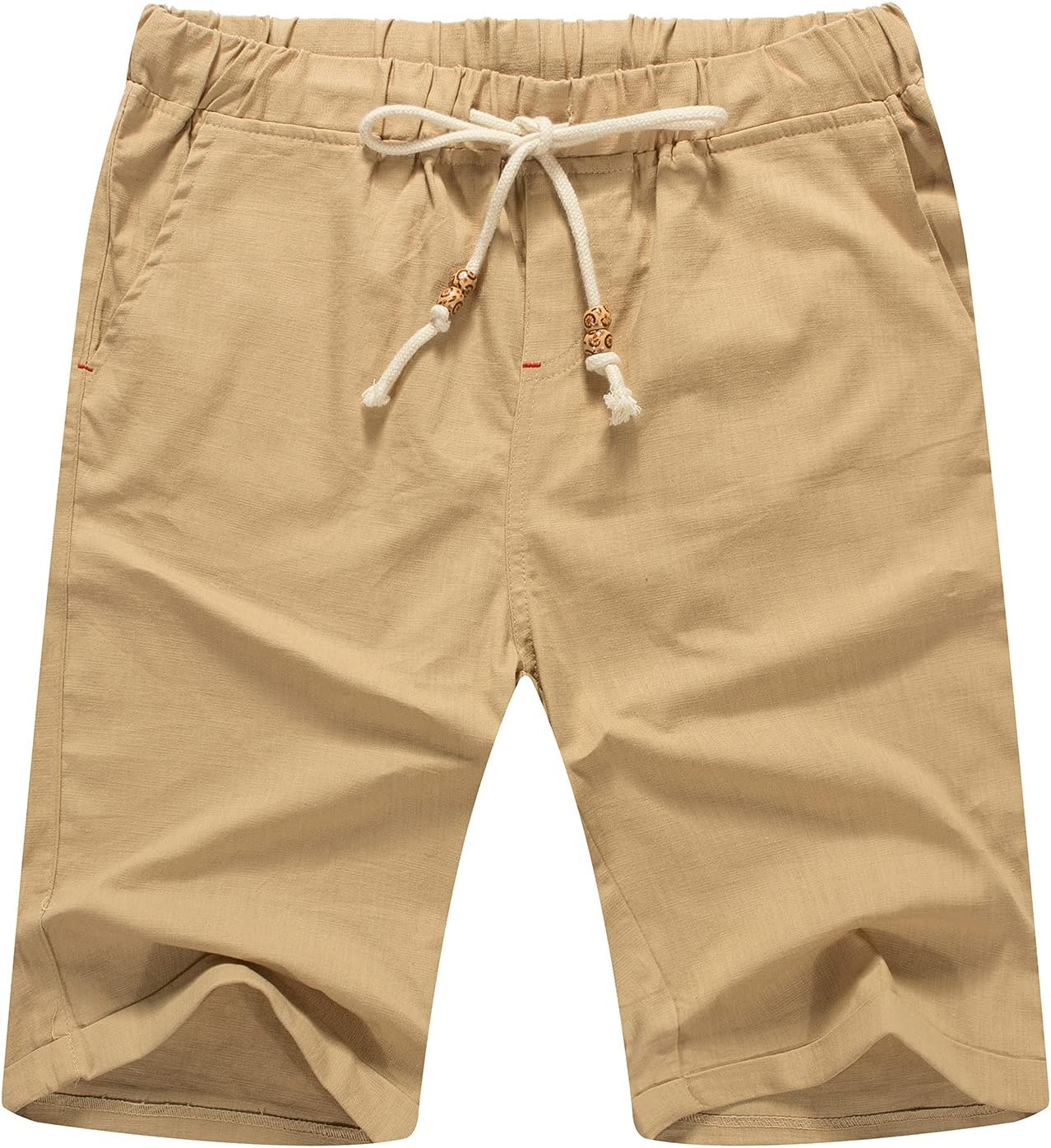 Linen Shorts Casual Drawstring Summer Beach Shorts for men, 11" Inseam - Picture 68 of 75