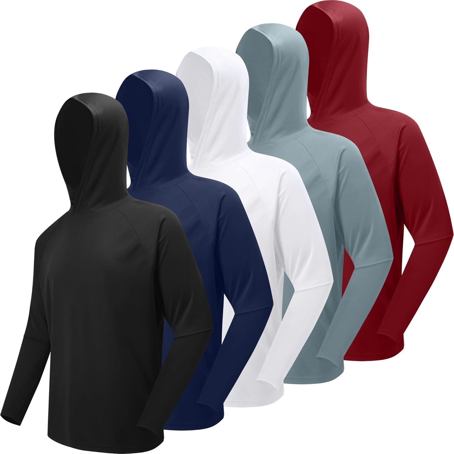 Men’s Athletic Moisture Wicking UPF Protection Rash Guards Shirts Thumb Hole