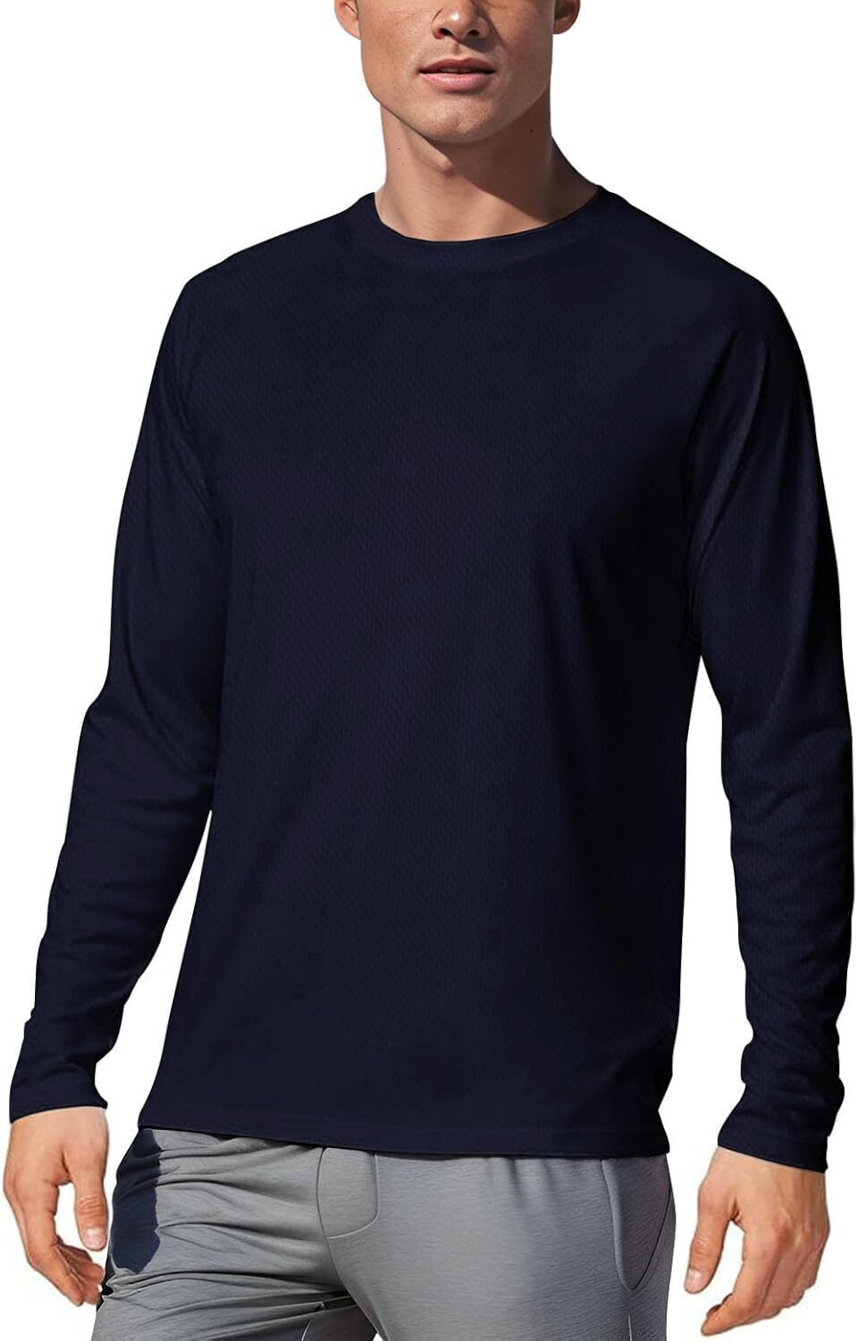 Men’s UPF 50+ Long Sleeve Rash Guard�CQuick Dry Sun Protection Shirt for Running