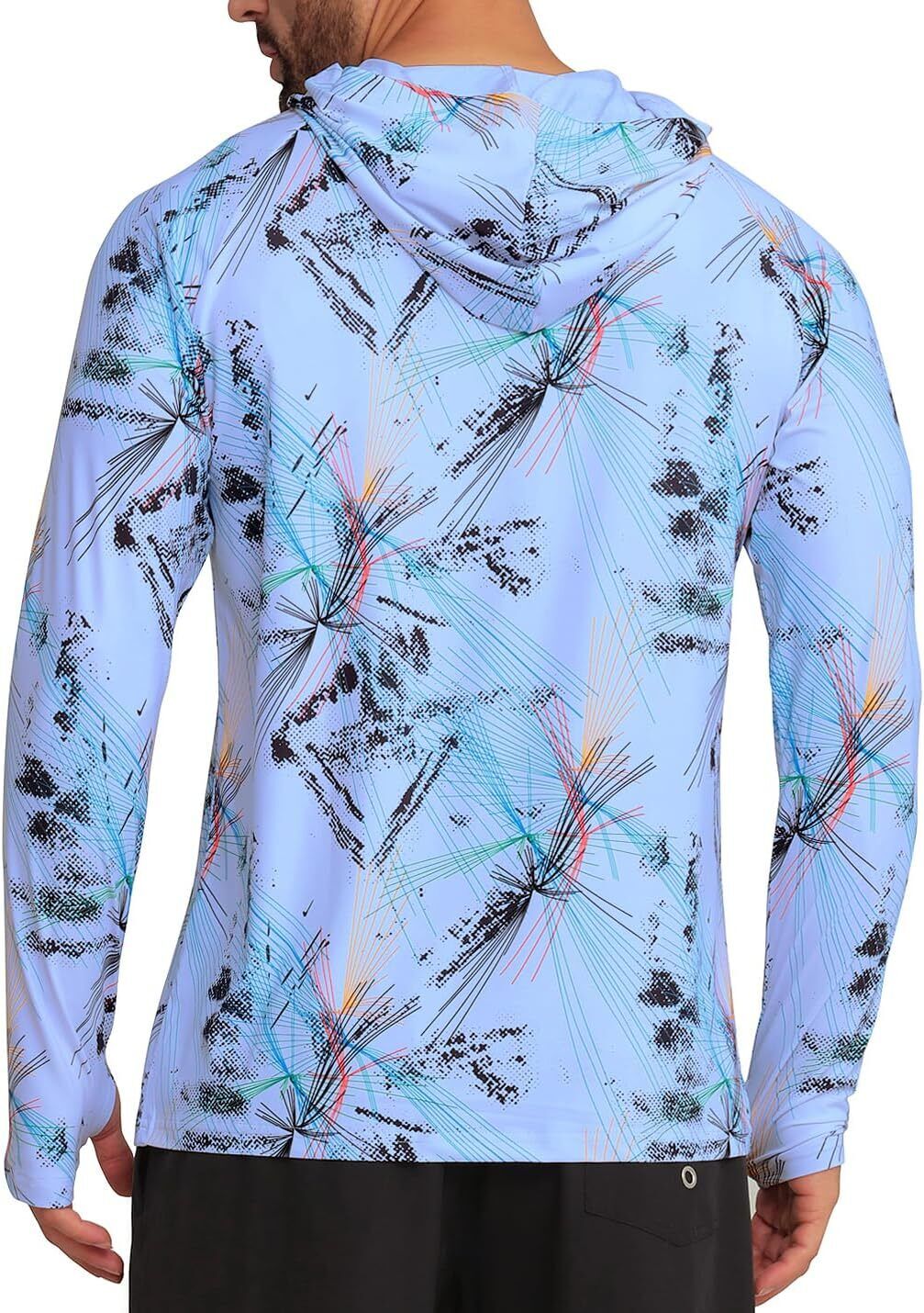 Men's UPF 50+ Sun Protection Hoodie Shirt Rash Guard Shirt UV Fishing Outdoor - Picture 31 of 37