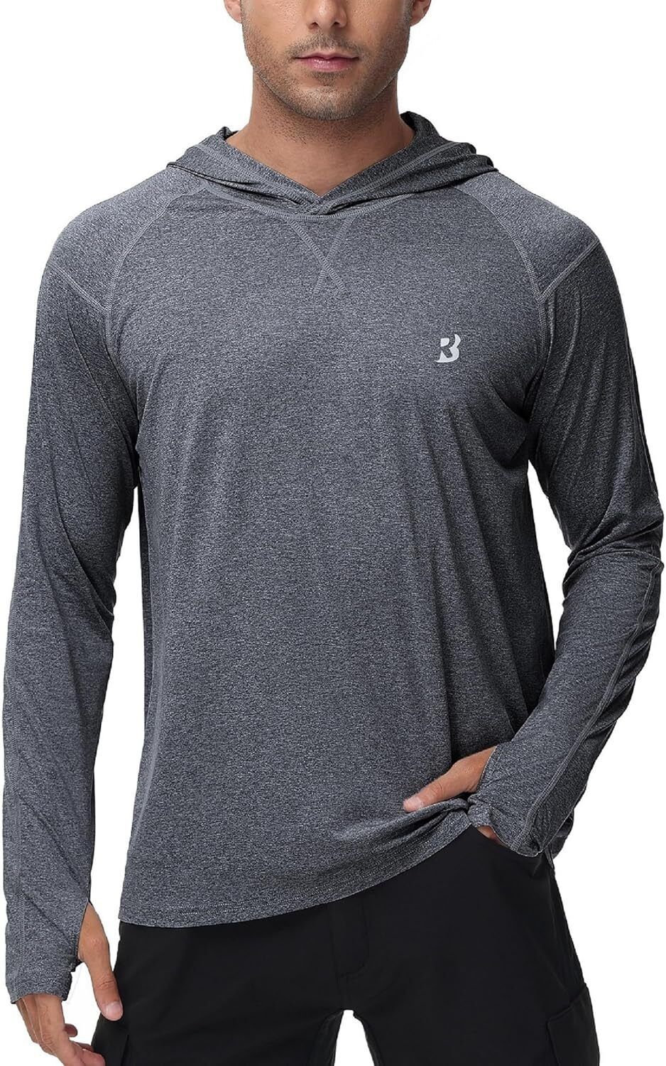 Mens UPF 50+ Fishing Shirts UV Sun Hoodie Hiking Running Athletic Workout Shirt - Picture 19 of 81
