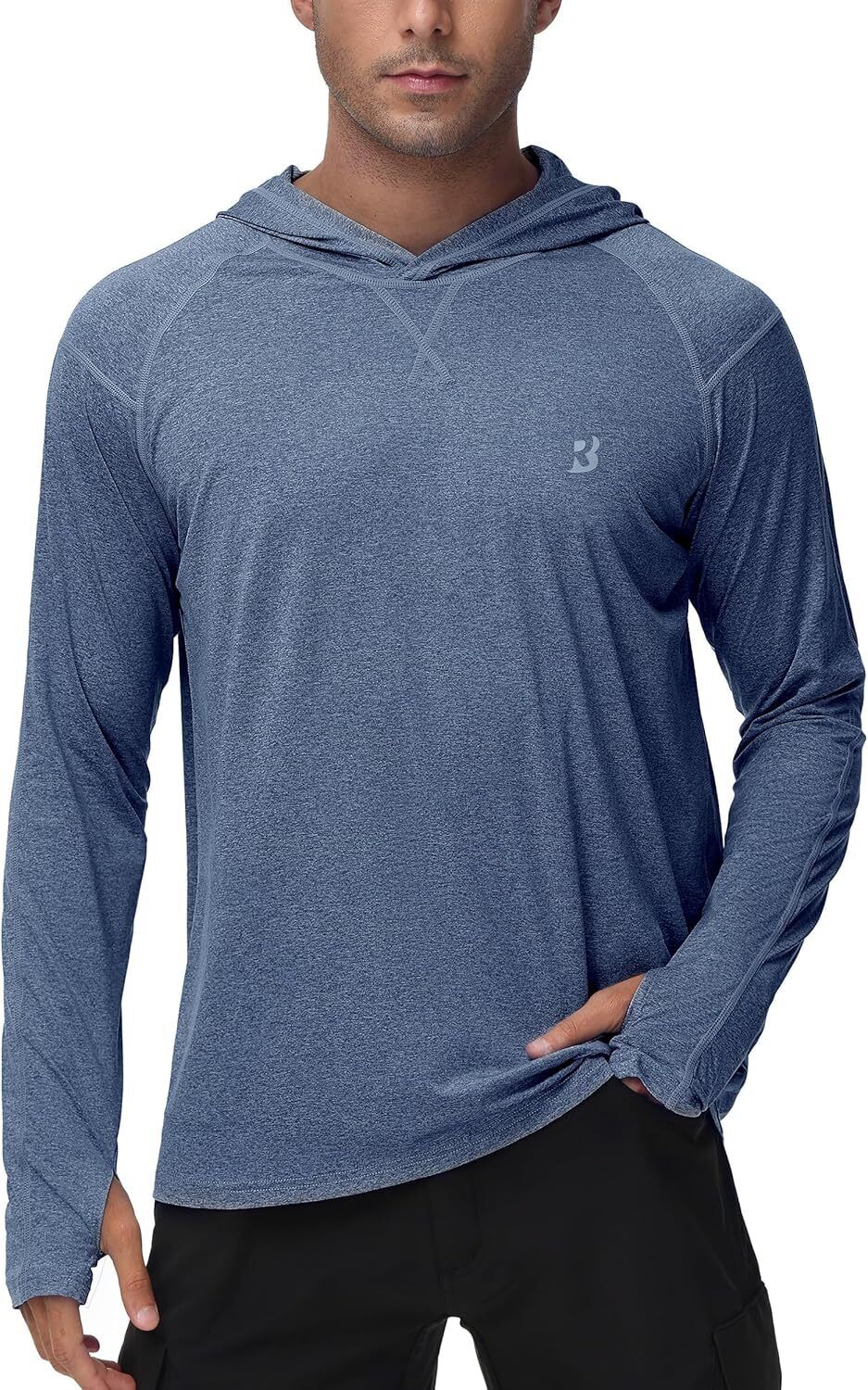 Mens UPF 50+ Fishing Shirts UV Sun Hoodie Hiking Running Athletic Workout Shirt - Picture 24 of 81