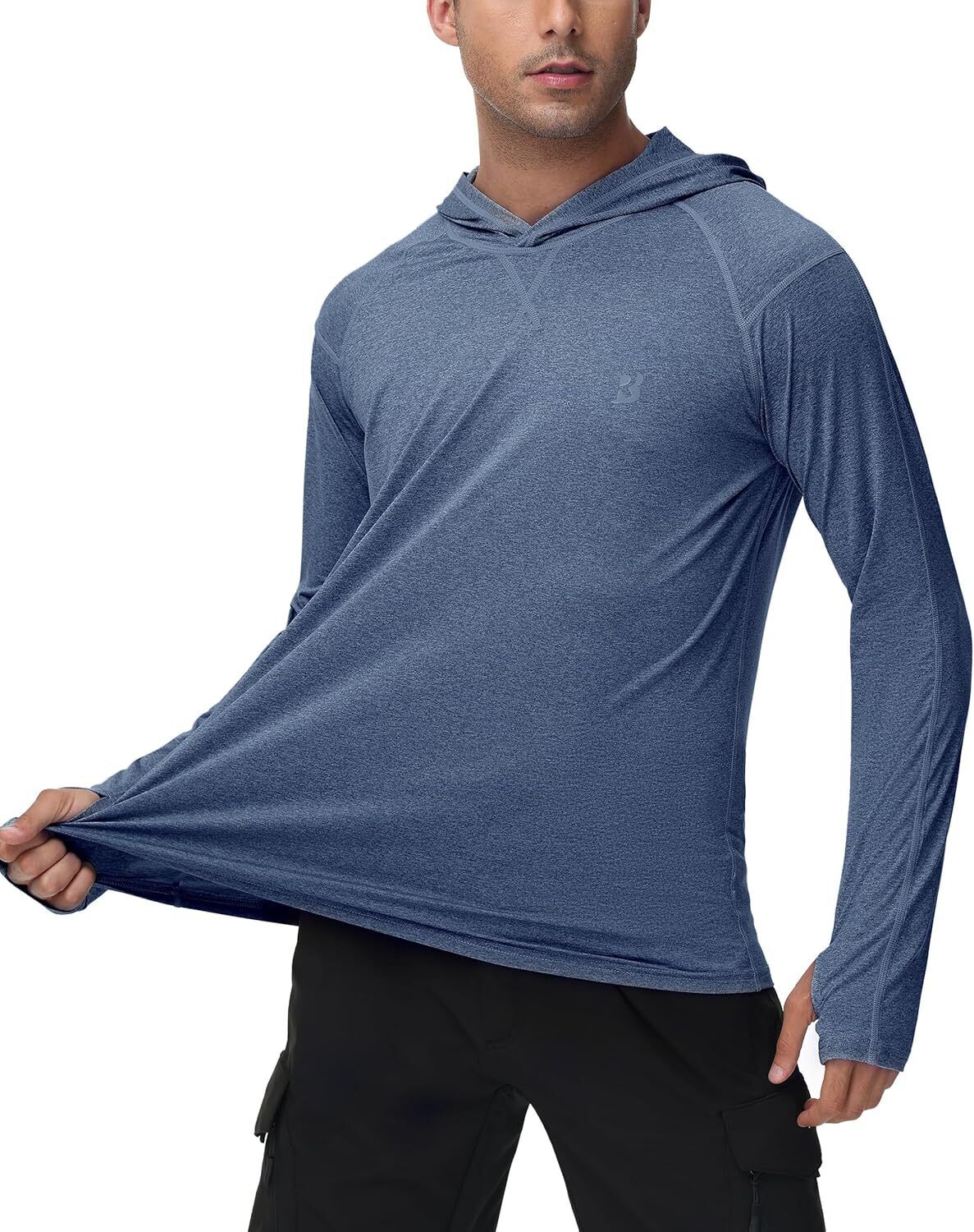 Mens UPF 50+ Fishing Shirts UV Sun Hoodie Hiking Running Athletic Workout Shirt - Picture 25 of 81