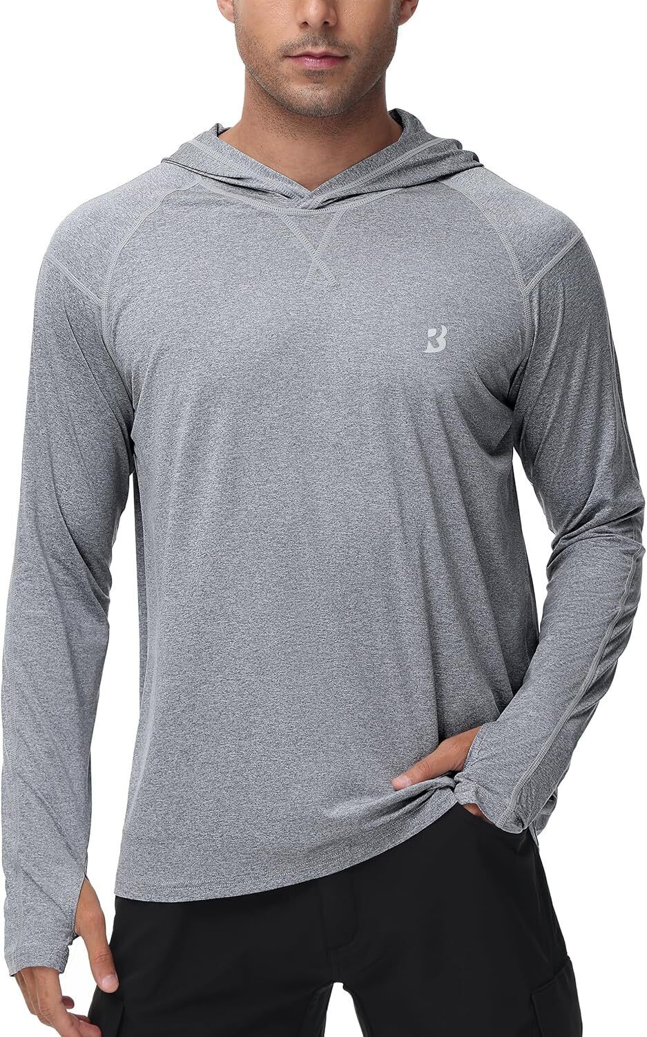 Mens UPF 50+ Fishing Shirts UV Sun Hoodie Hiking Running Athletic Workout Shirt - Picture 30 of 81