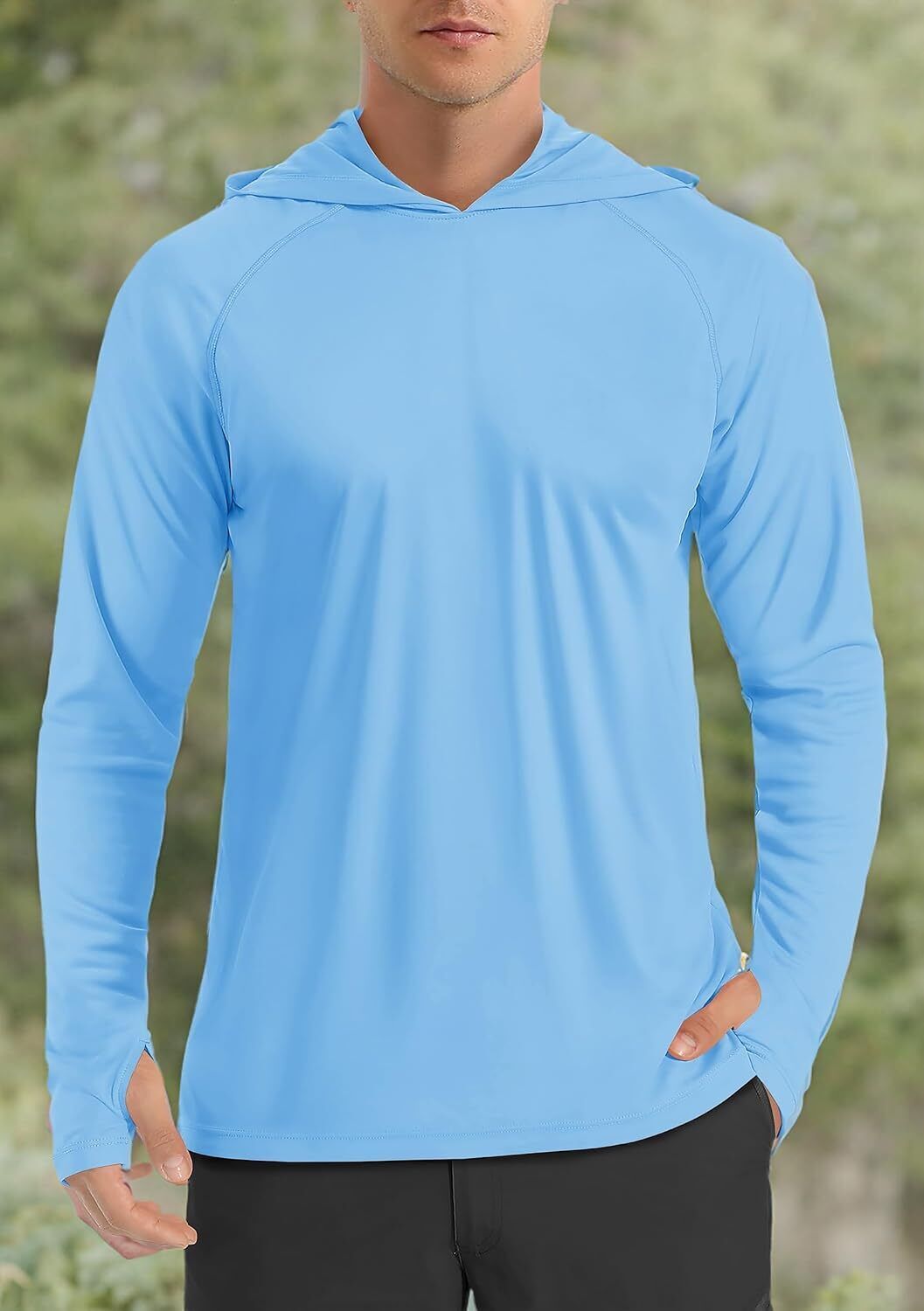 Men's UPF 50+ Sun Protection Hoodie – Long Sleeve Rash Guard for Fishing Hiking - Picture 55 of 186