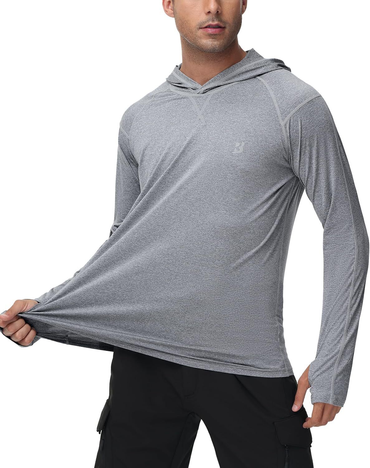 Mens UPF 50+ Fishing Shirts UV Sun Hoodie Hiking Running Athletic Workout Shirt - Picture 31 of 81