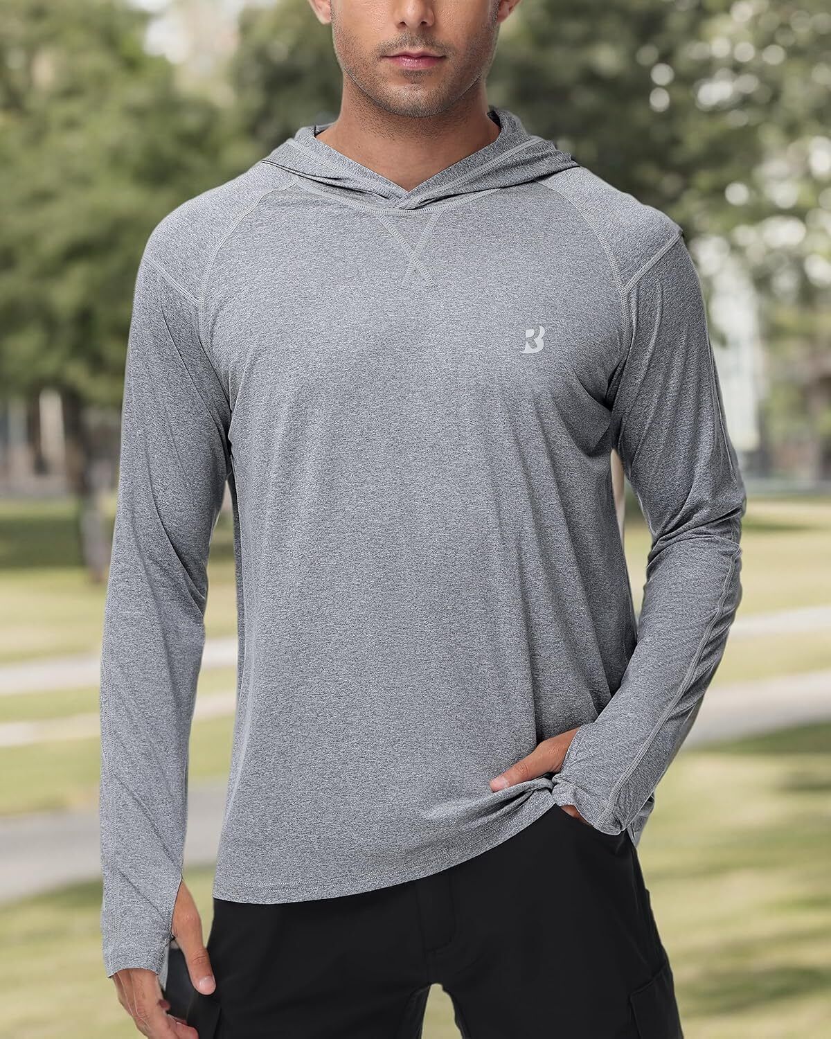Mens UPF 50+ Fishing Shirts UV Sun Hoodie Hiking Running Athletic Workout Shirt - Picture 35 of 81