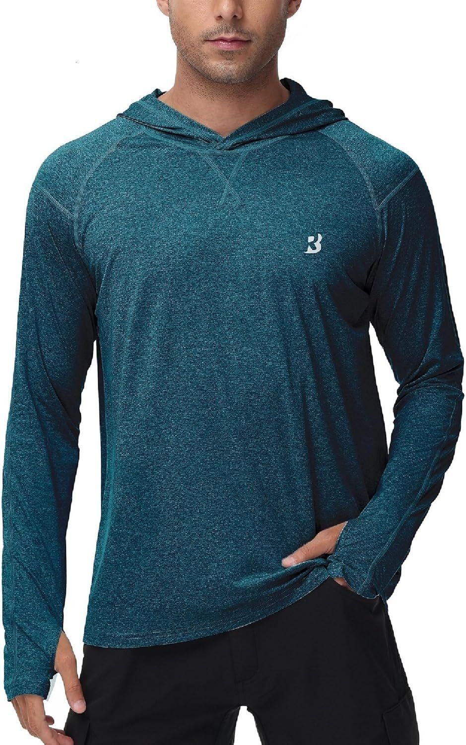Mens UPF 50+ Fishing Shirts UV Sun Hoodie Hiking Running Athletic Workout Shirt - Picture 41 of 81