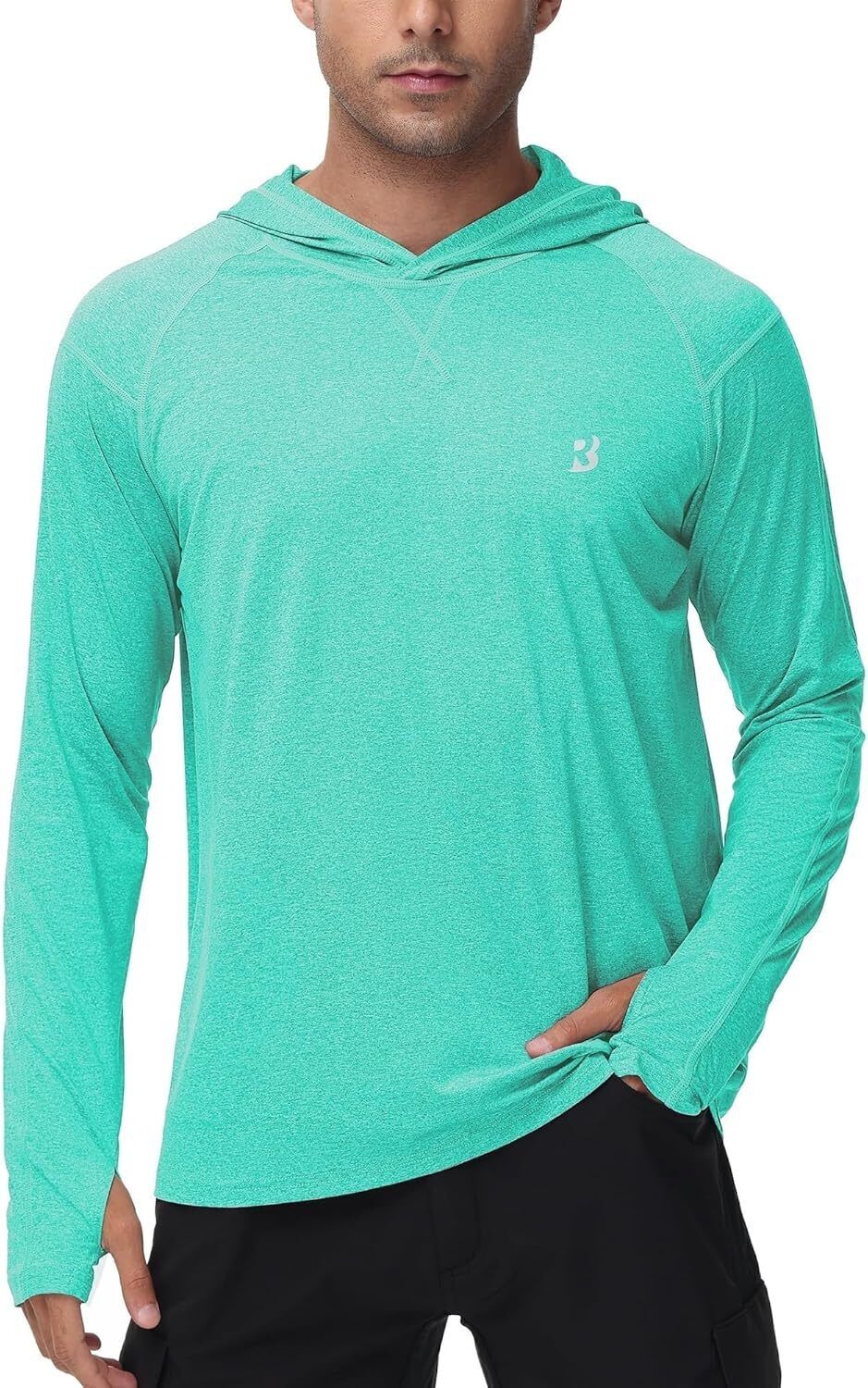Mens UPF 50+ Fishing Shirts UV Sun Hoodie Hiking Running Athletic Workout Shirt - Picture 56 of 81