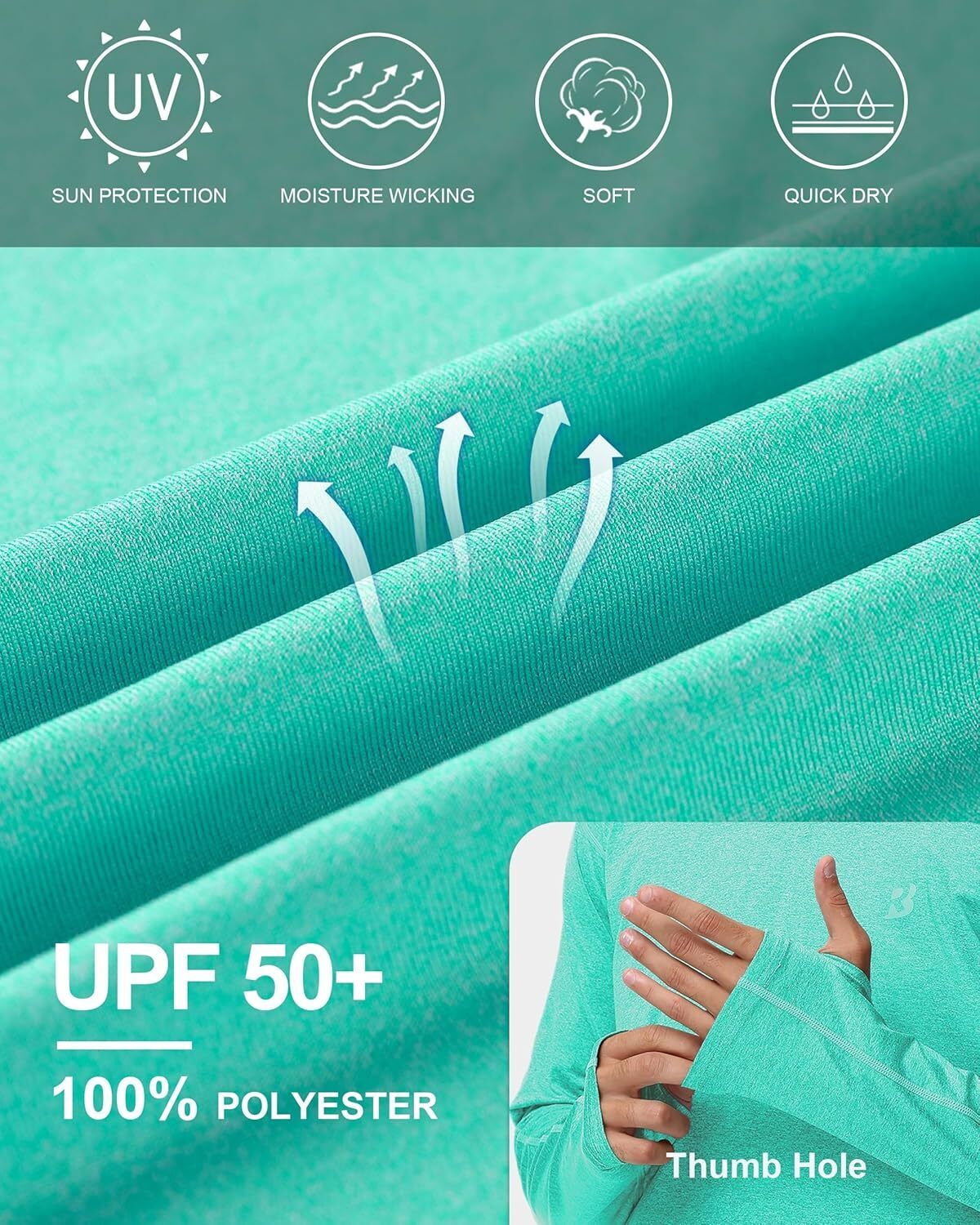 Mens UPF 50+ Fishing Shirts UV Sun Hoodie Hiking Running Athletic Workout Shirt - Picture 59 of 81
