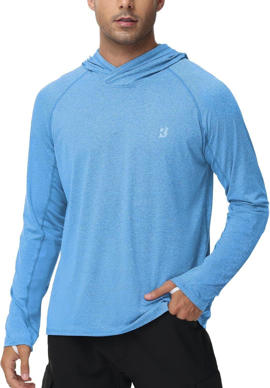 Mens UPF 50+ Fishing Shirts UV Sun Hoodie Hiking Running Athletic Workout Shirt - Picture 61 of 81