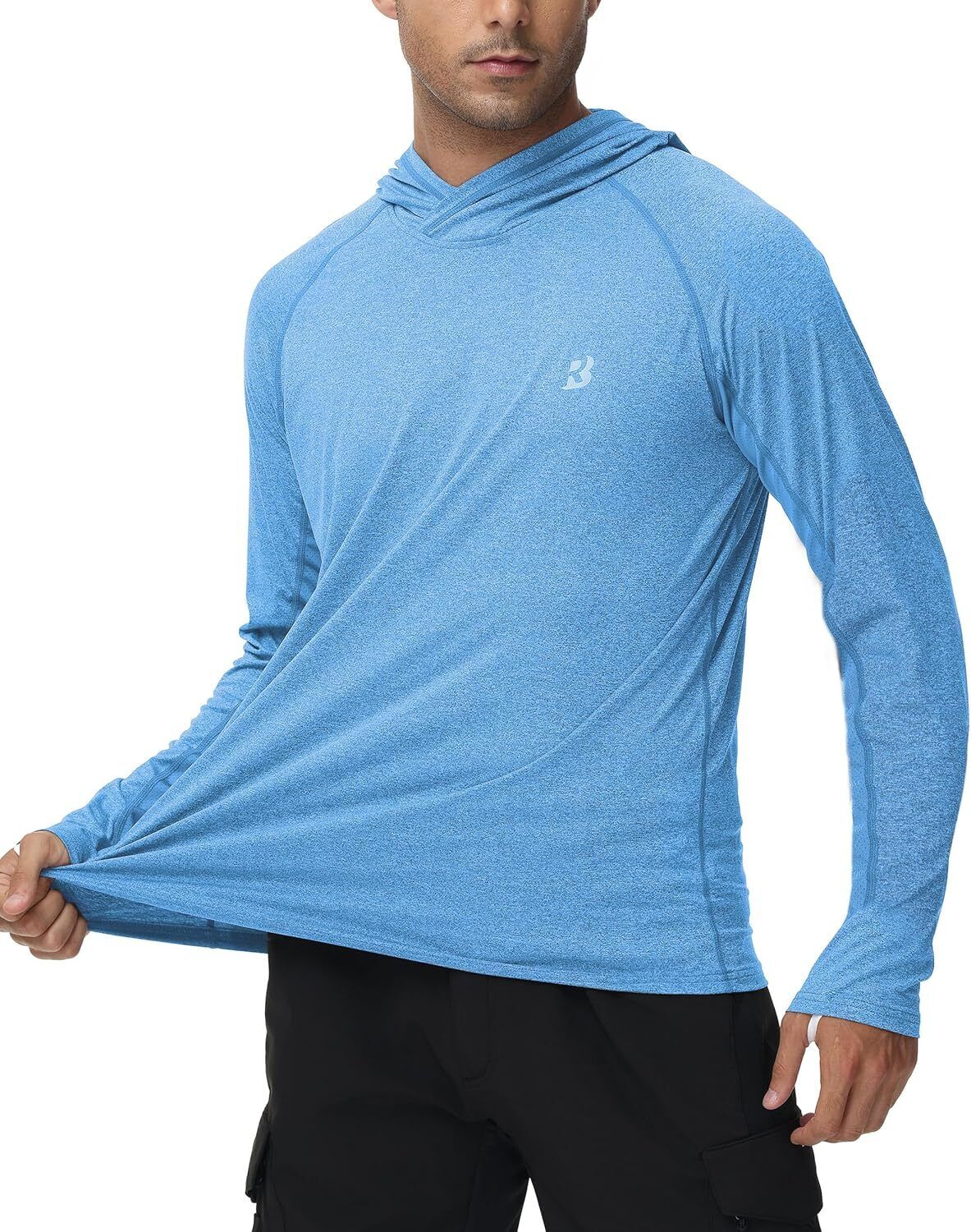 Mens UPF 50+ Fishing Shirts UV Sun Hoodie Hiking Running Athletic Workout Shirt - Picture 62 of 81