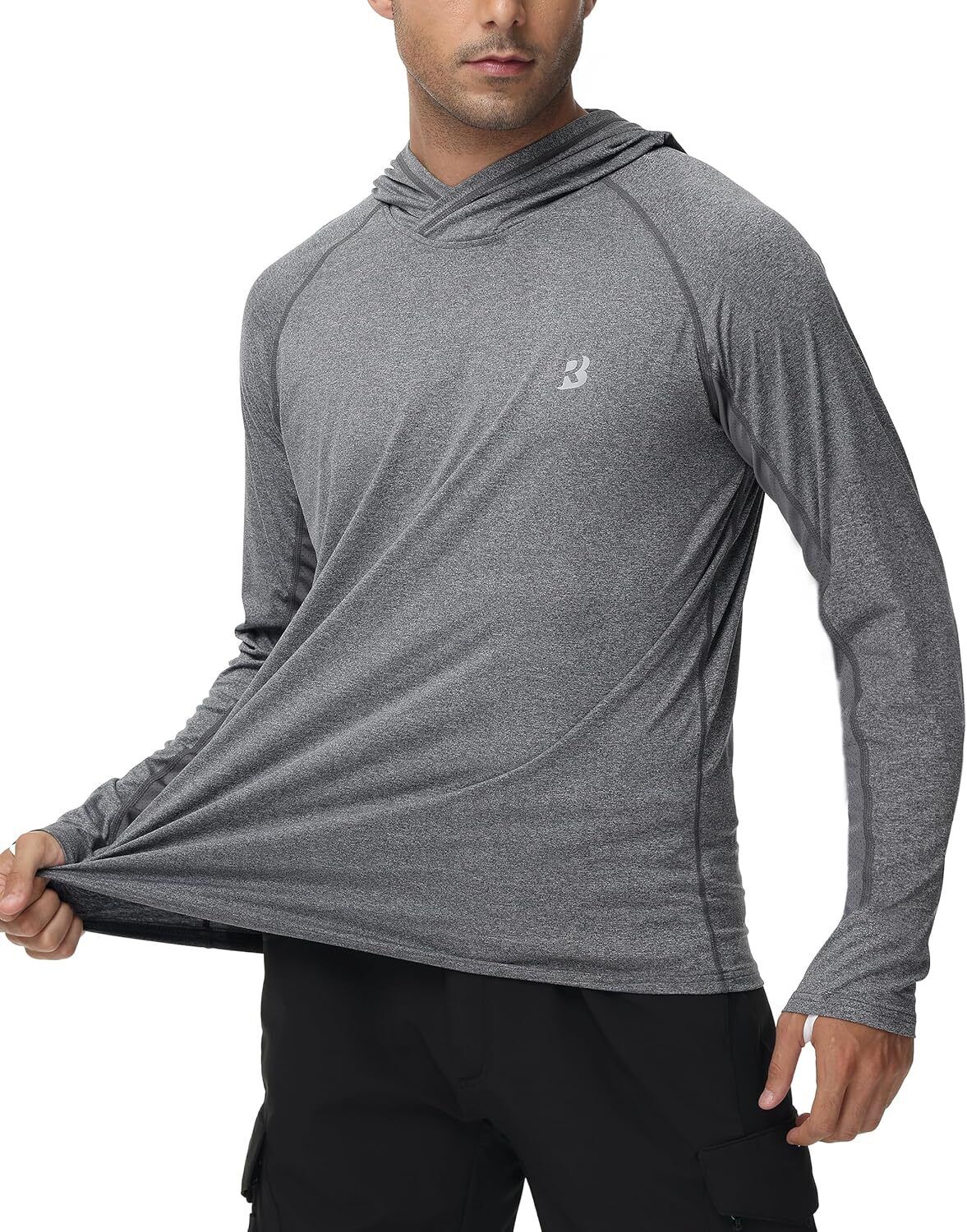 Mens UPF 50+ Fishing Shirts UV Sun Hoodie Hiking Running Athletic Workout Shirt - Picture 72 of 81