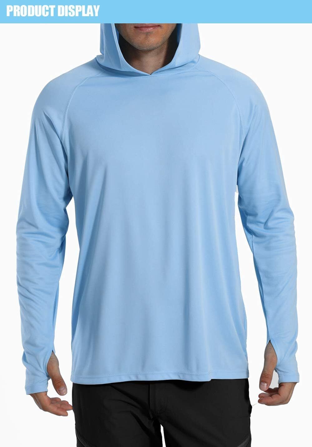 Men's UPF 50+ Sun Protection Hoodie – Long Sleeve Rash Guard for Fishing Hiking - Picture 116 of 186
