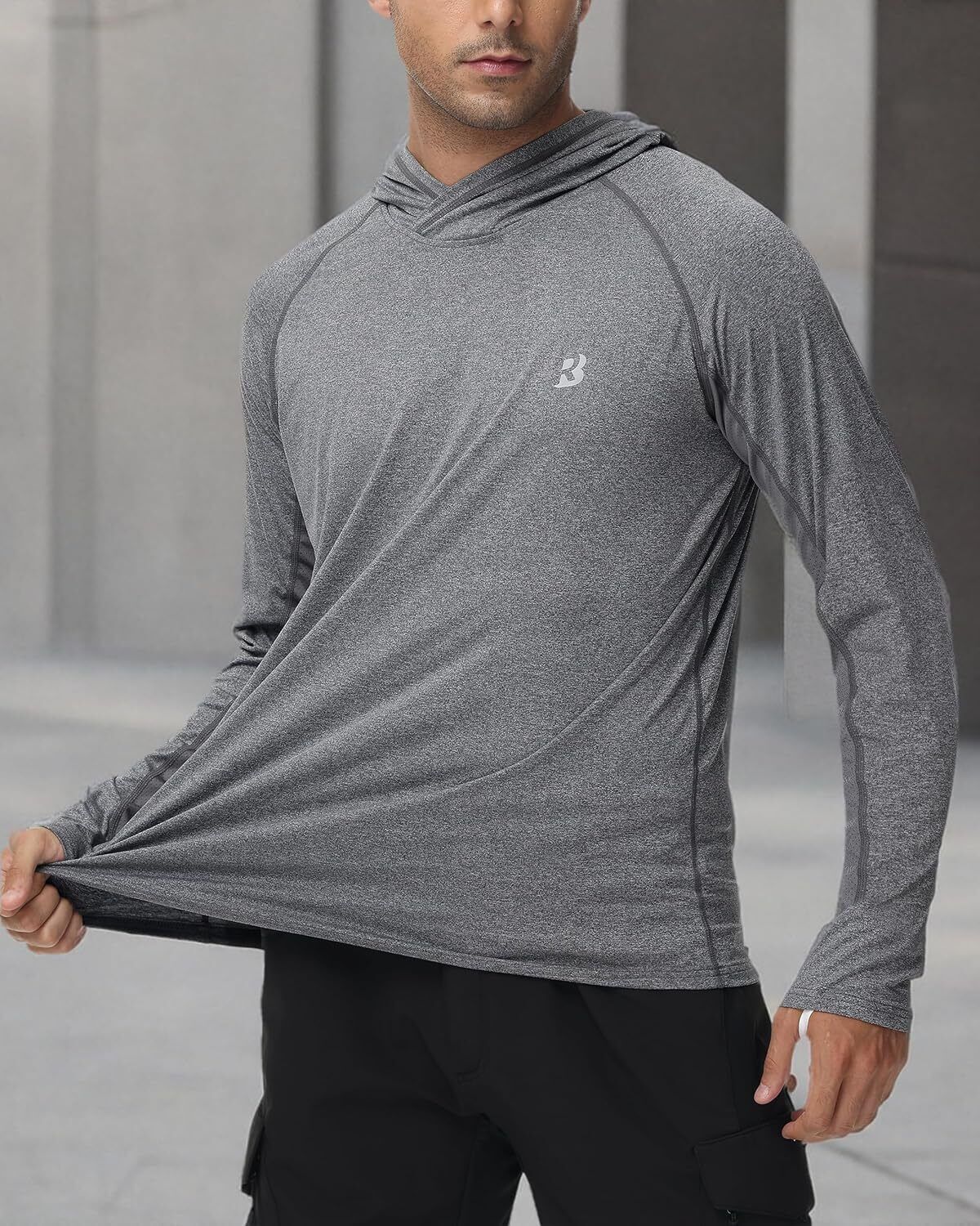 Mens UPF 50+ Fishing Shirts UV Sun Hoodie Hiking Running Athletic Workout Shirt - Picture 76 of 81