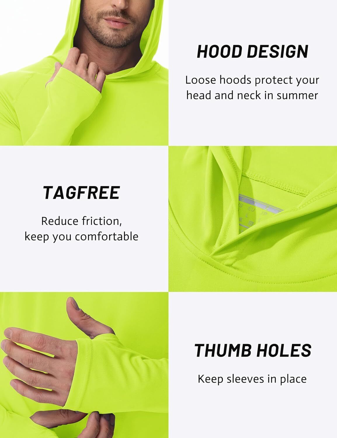 Men's UPF 50+ Sun Protection Hoodie – Long Sleeve Rash Guard for Fishing Hiking - Picture 136 of 186