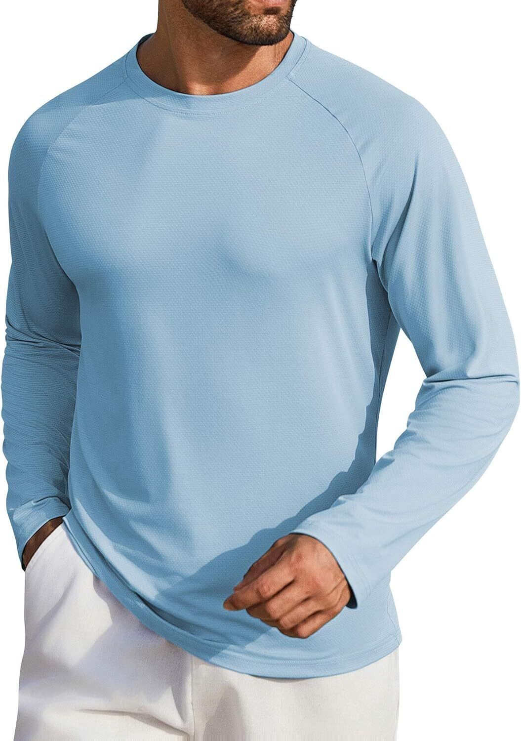 Men's UPF 50+ Sun Protection Hoodie – Long Sleeve Rash Guard Swim T-Shirt - Picture 17 of 76