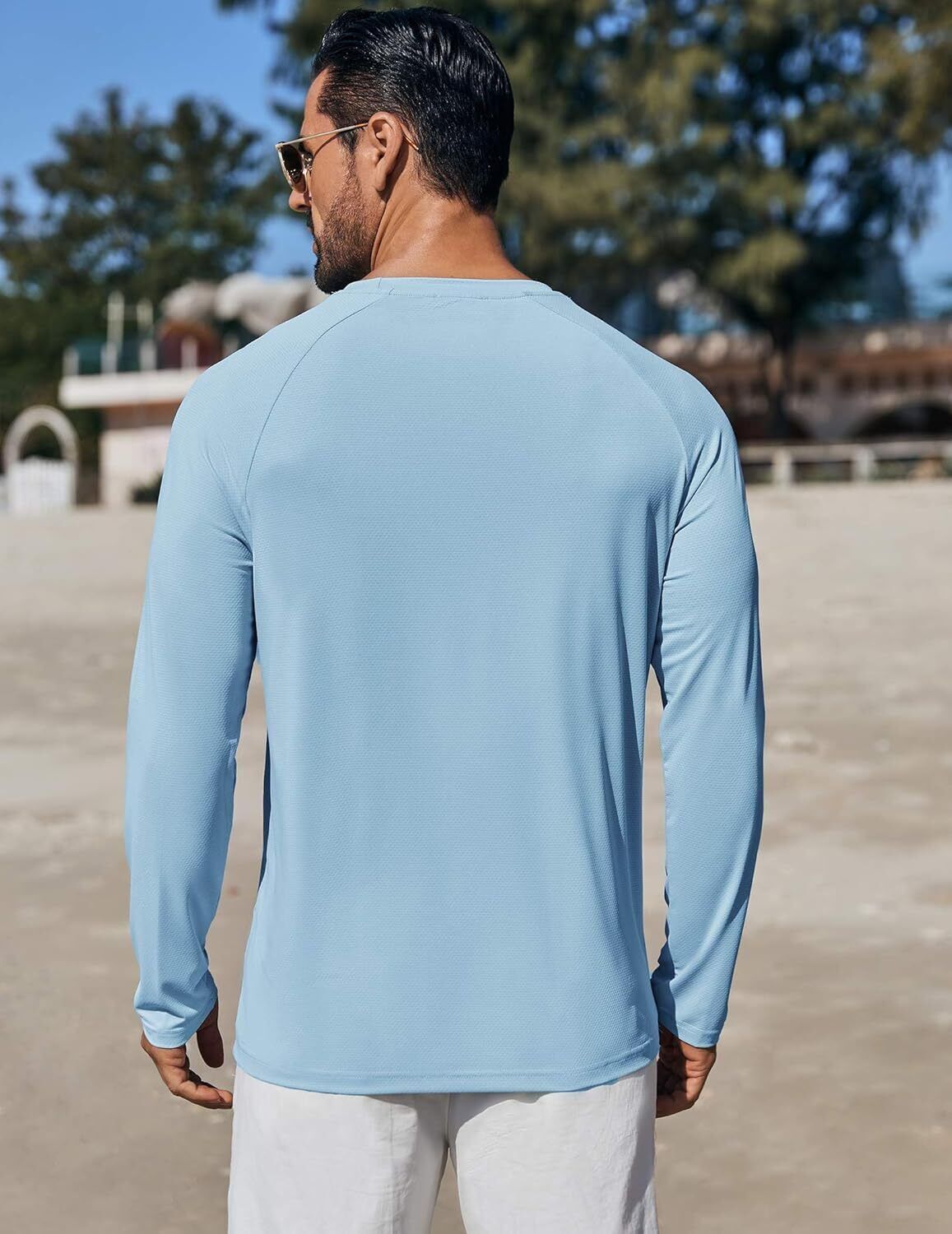 Men's UPF 50+ Sun Protection Hoodie – Long Sleeve Rash Guard Swim T-Shirt - Picture 21 of 76