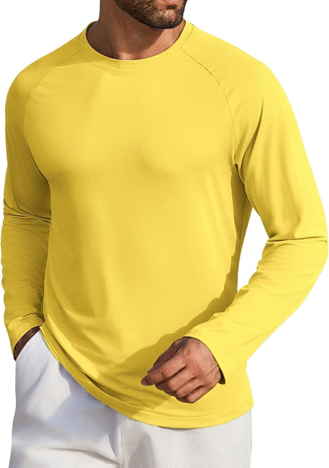 Men's UPF 50+ Sun Protection Hoodie – Long Sleeve Rash Guard Swim T-Shirt - Picture 22 of 76