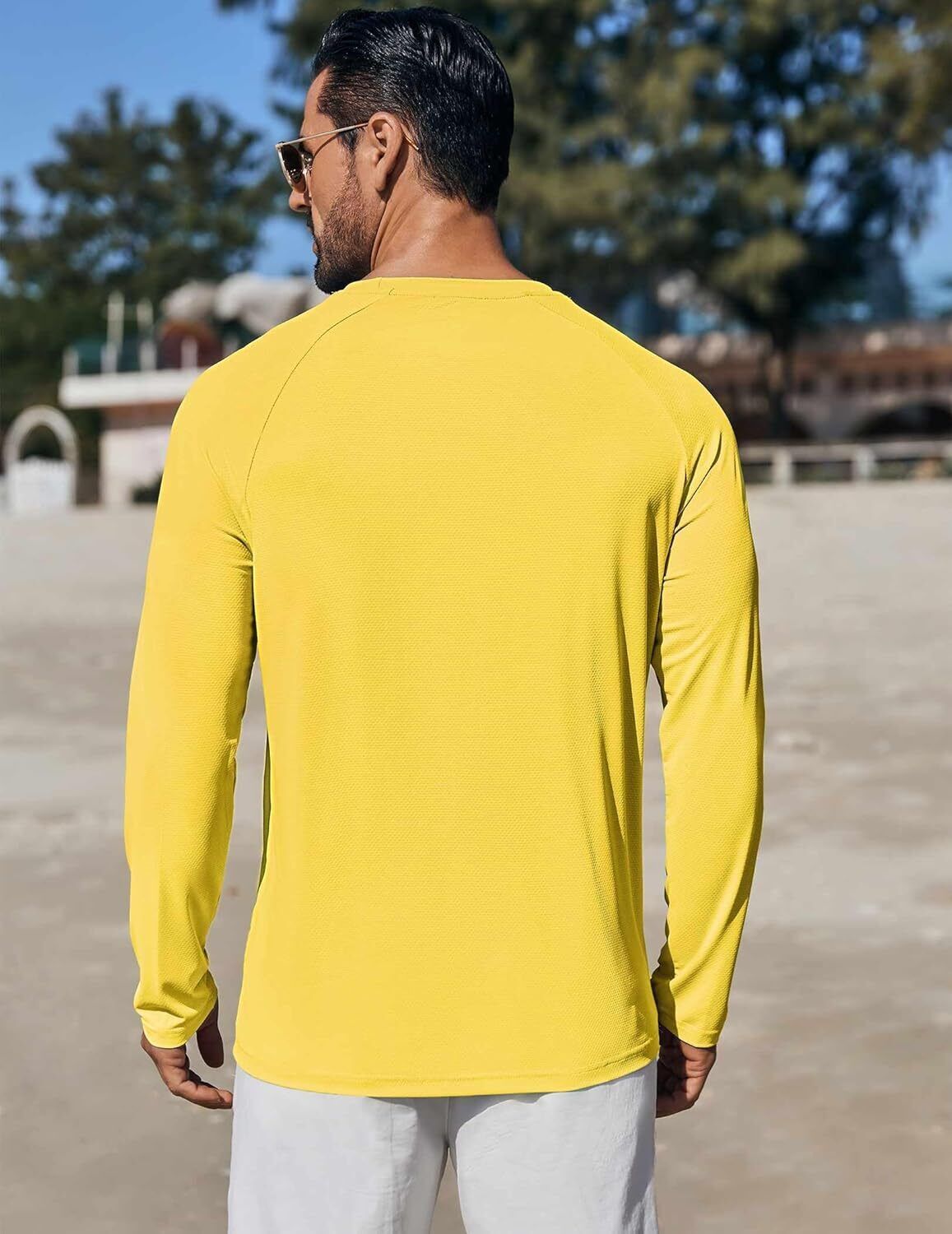 Men's UPF 50+ Sun Protection Hoodie – Long Sleeve Rash Guard Swim T-Shirt - Picture 26 of 76
