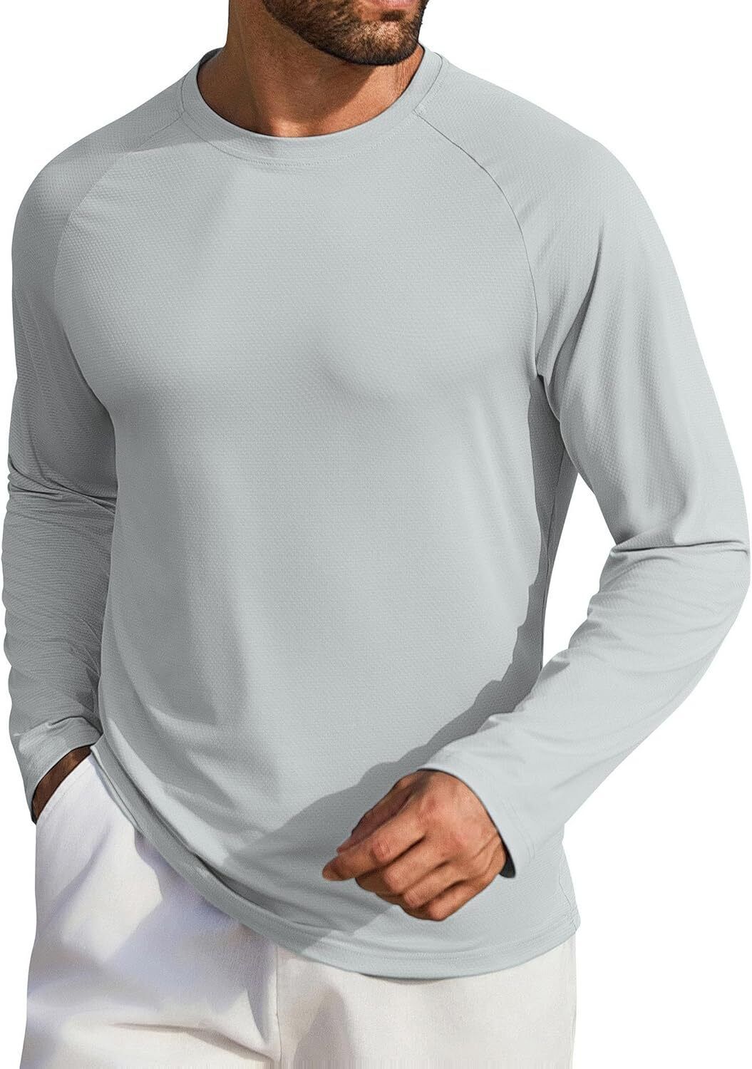 Men's UPF 50+ Sun Protection Hoodie – Long Sleeve Rash Guard Swim T-Shirt - Picture 32 of 76