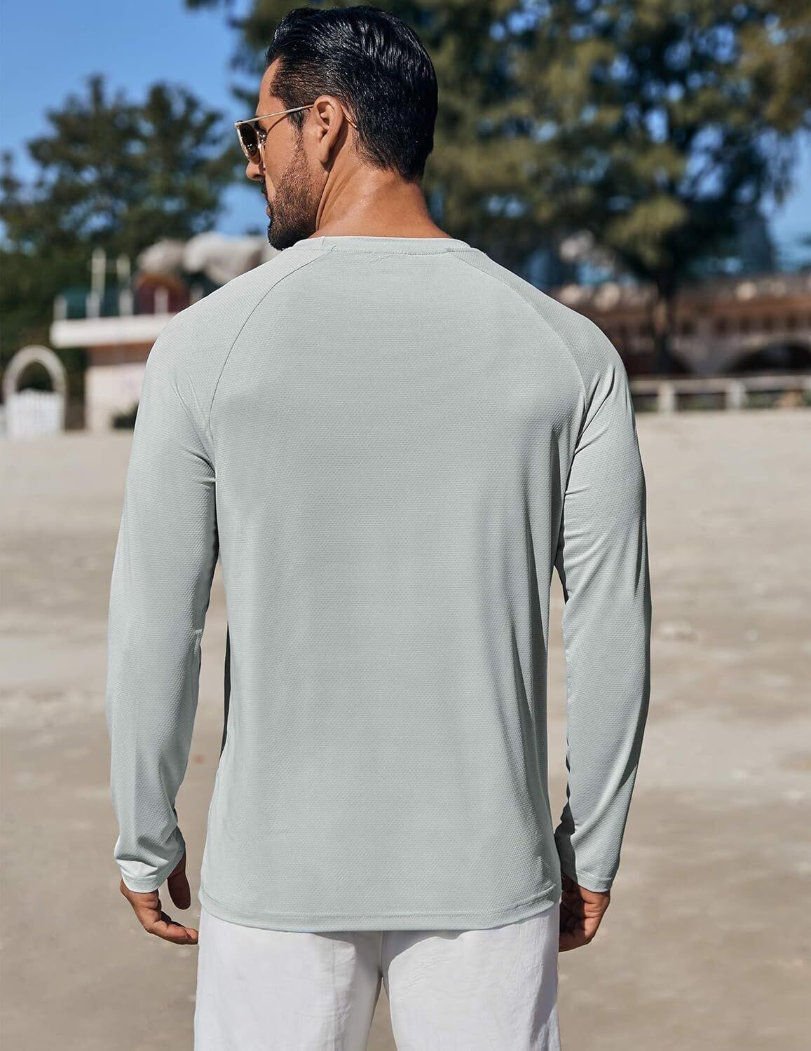 Men's UPF 50+ Sun Protection Hoodie – Long Sleeve Rash Guard Swim T-Shirt - Picture 36 of 76