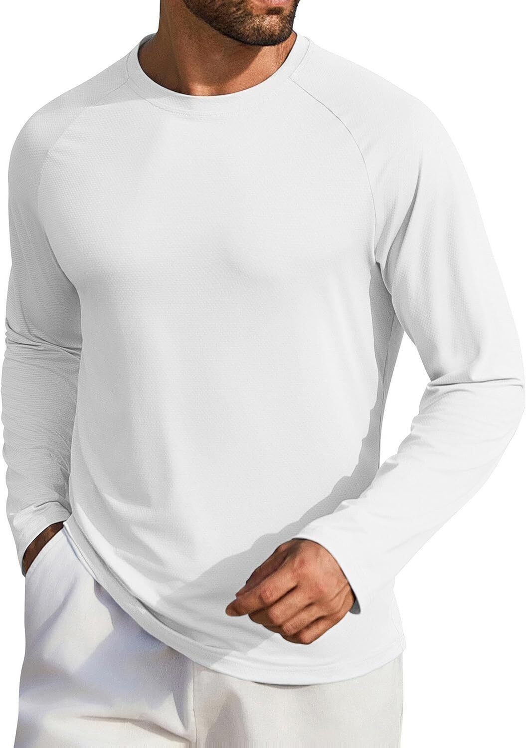 Men's UPF 50+ Sun Protection Hoodie – Long Sleeve Rash Guard Swim T-Shirt - Picture 37 of 76