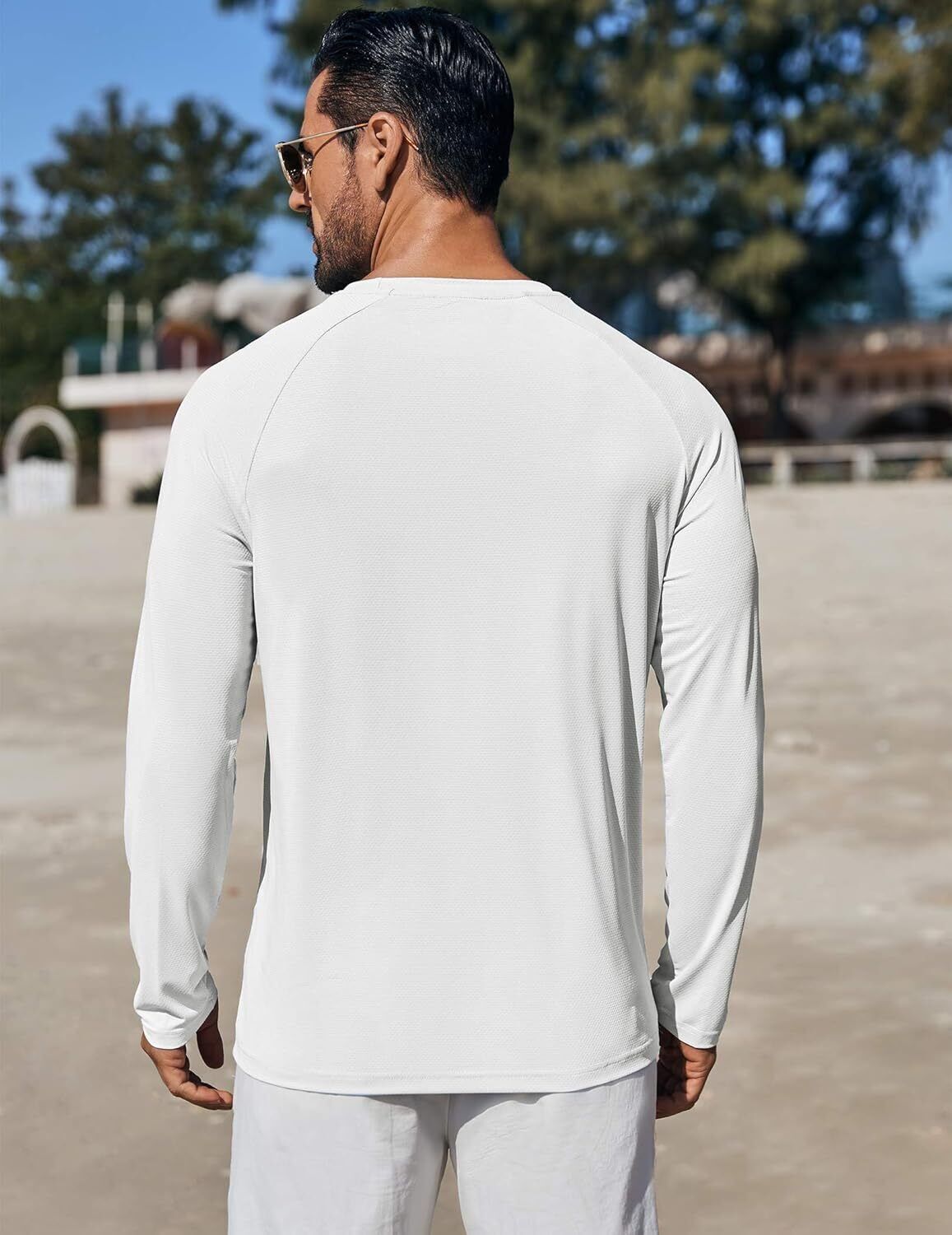 Men's UPF 50+ Sun Protection Hoodie – Long Sleeve Rash Guard Swim T-Shirt - Picture 41 of 76