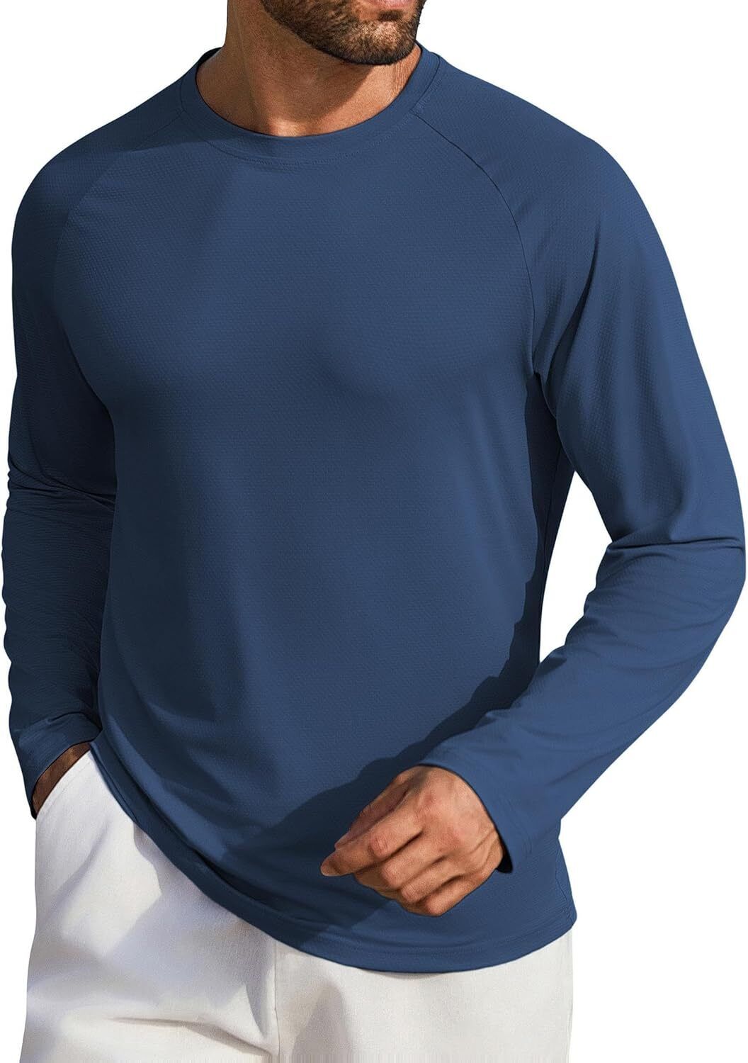 Men's UPF 50+ Sun Protection Hoodie – Long Sleeve Rash Guard Swim T-Shirt - Picture 42 of 76