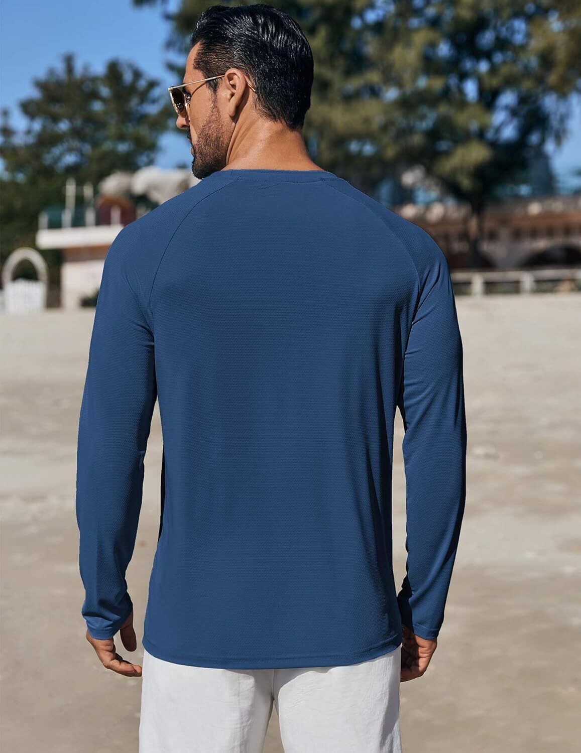 Men's UPF 50+ Sun Protection Hoodie – Long Sleeve Rash Guard Swim T-Shirt - Picture 46 of 76